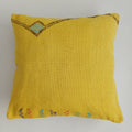 Moroccan Handmade Yellow Cactus Silk Cushion Cover 16''x16'' / 40x40 CM