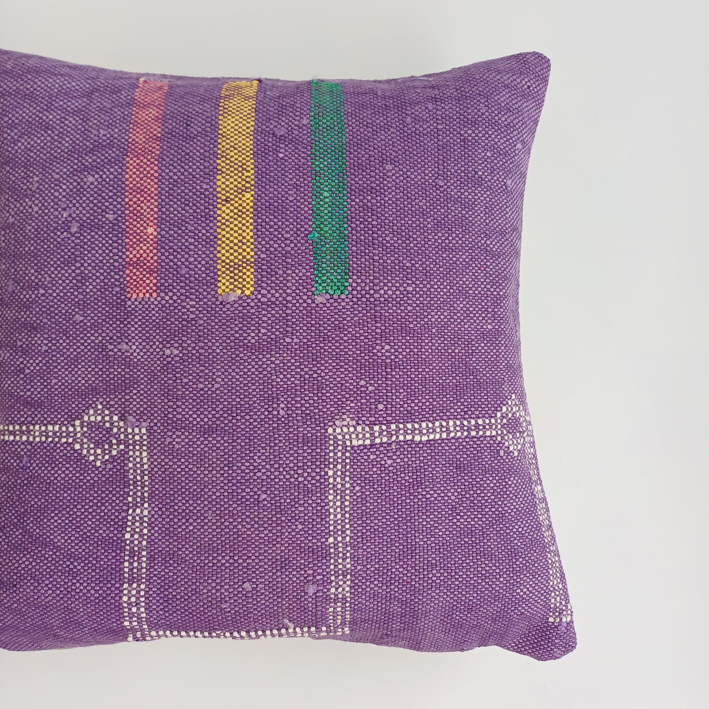 Moroccan Handmade Purple Cactus Silk Cushion Cover 16''x16'' / 40x40 CM