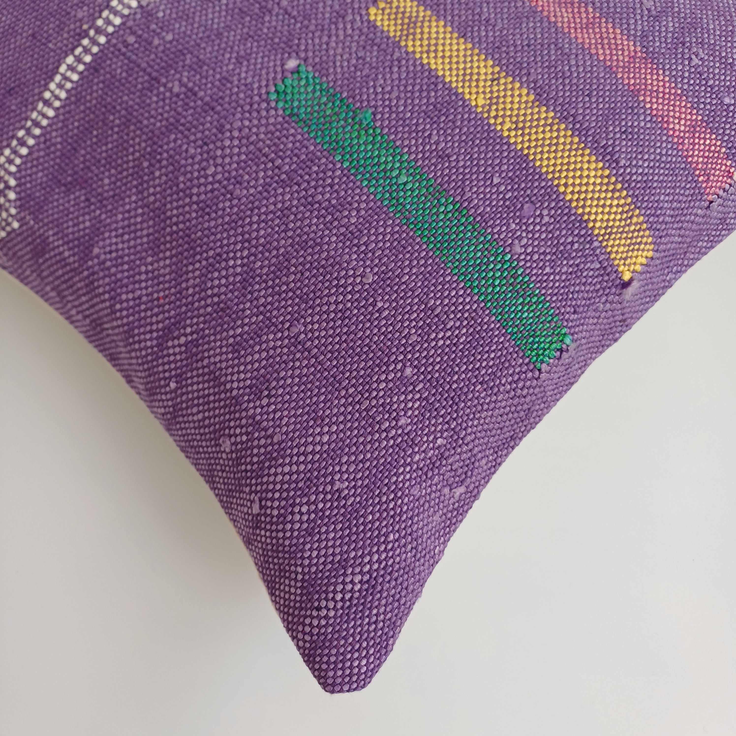 Moroccan Handmade Purple Cactus Silk Cushion Cover 16''x16'' / 40x40 CM