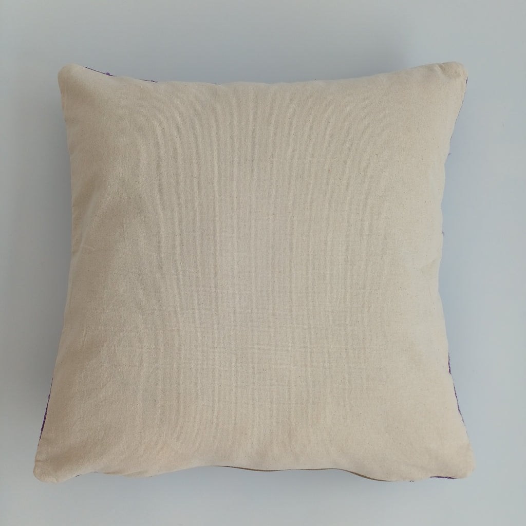 Moroccan Handmade Purple Cactus Silk Cushion Cover 16''x16'' / 40x40 CM