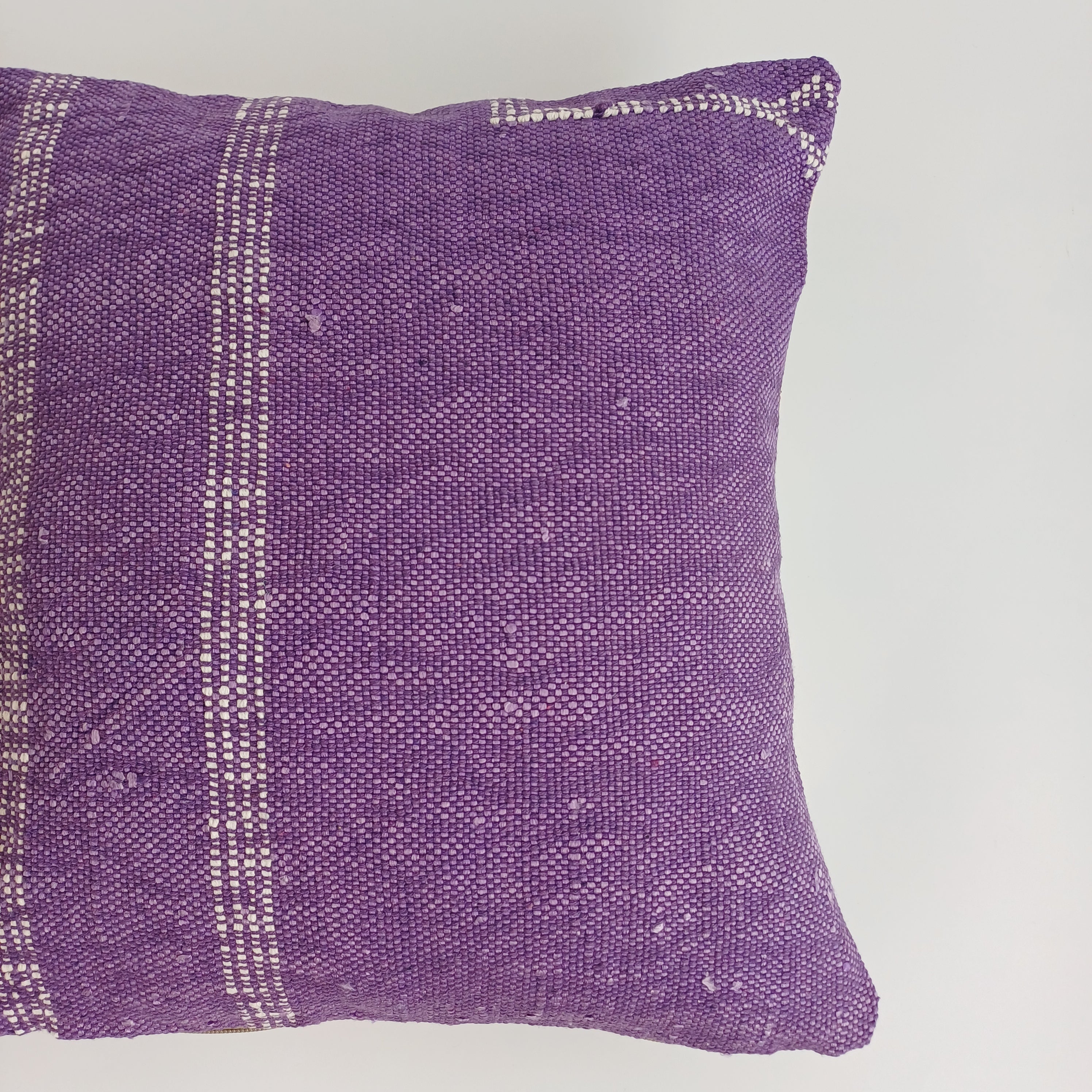 Moroccan Handmade Purple Cactus Silk Cushion Cover 16''x16'' / 40x36 CM