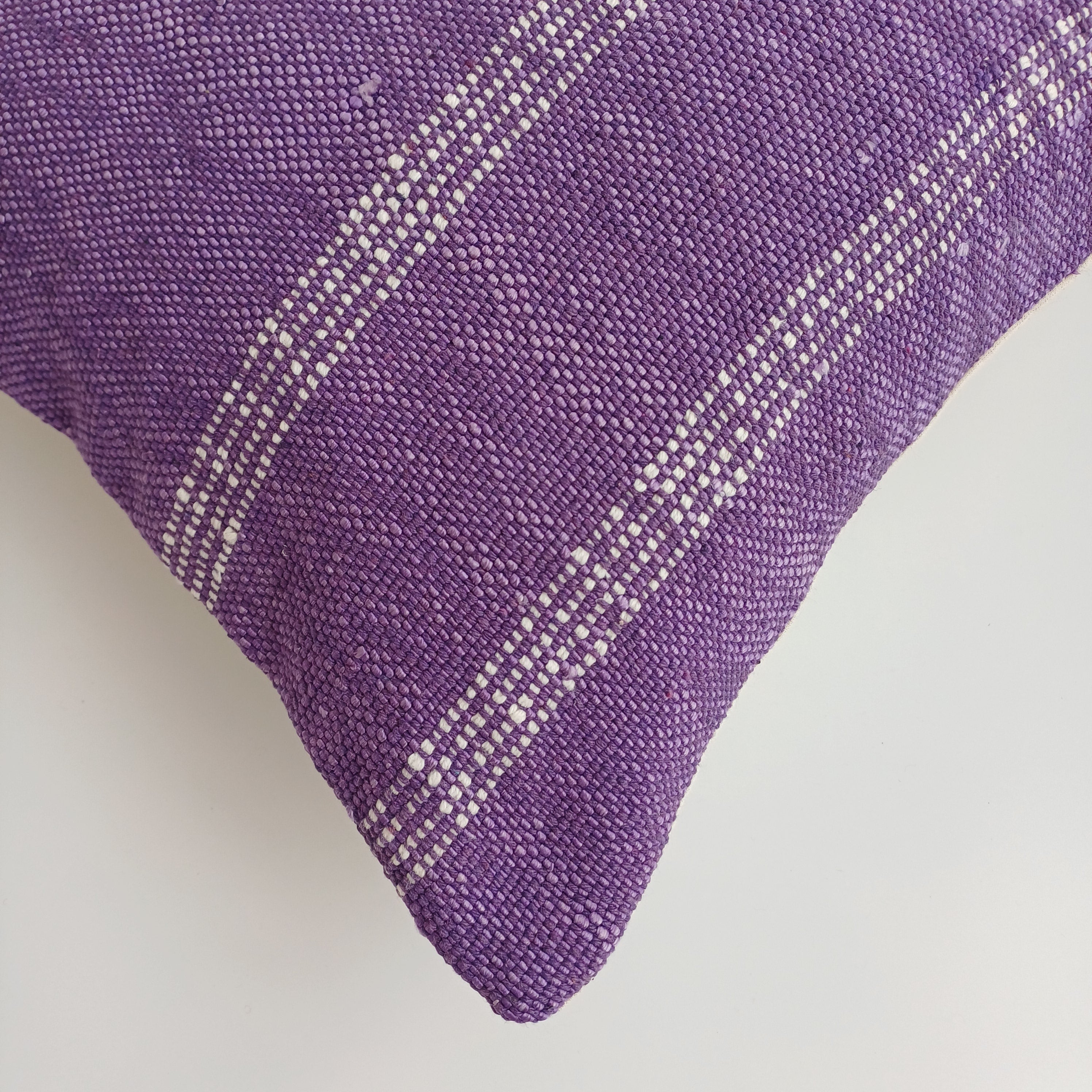 Moroccan Handmade Purple Cactus Silk Cushion Cover 16''x16'' / 40x36 CM