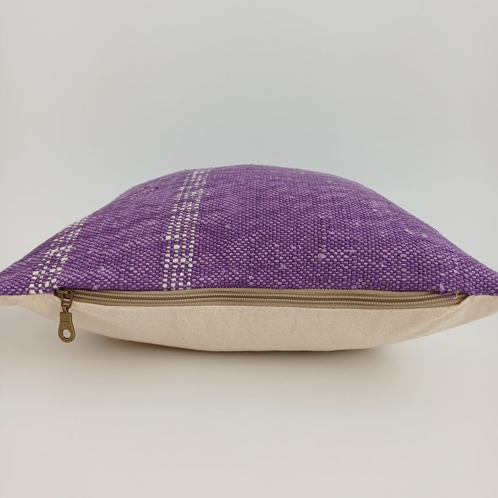 Moroccan Handmade Purple Cactus Silk Cushion Cover 16''x16'' / 40x36 CM