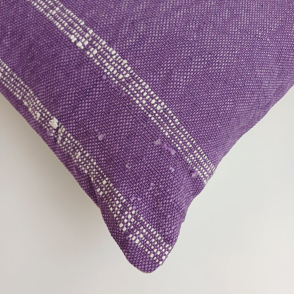 Moroccan Handmade Purple Cactus Silk Cushion Cover 16''x16'' / 40x40 CM