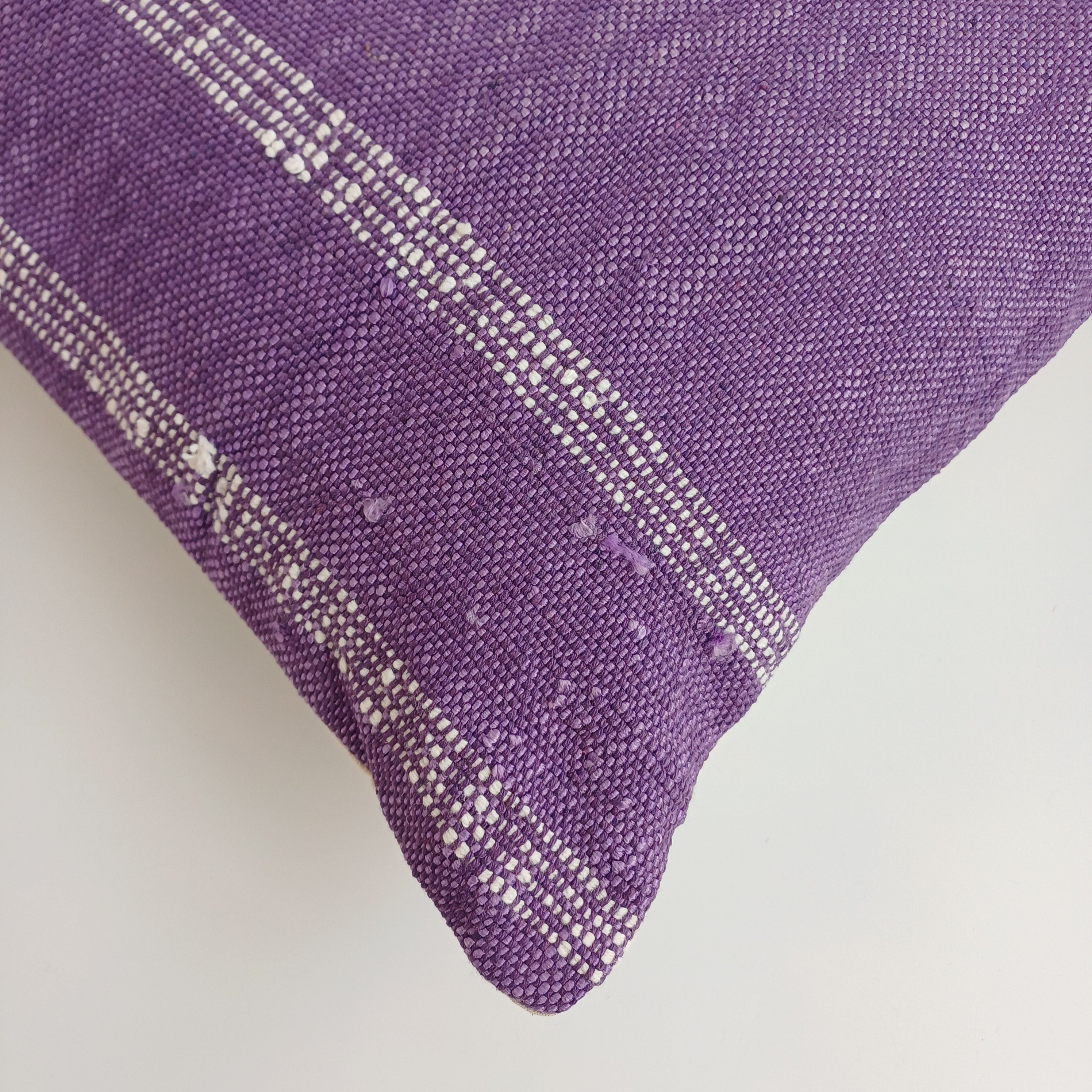 Moroccan Handmade Purple Cactus Silk Cushion Cover 16''x16'' / 40x40 CM