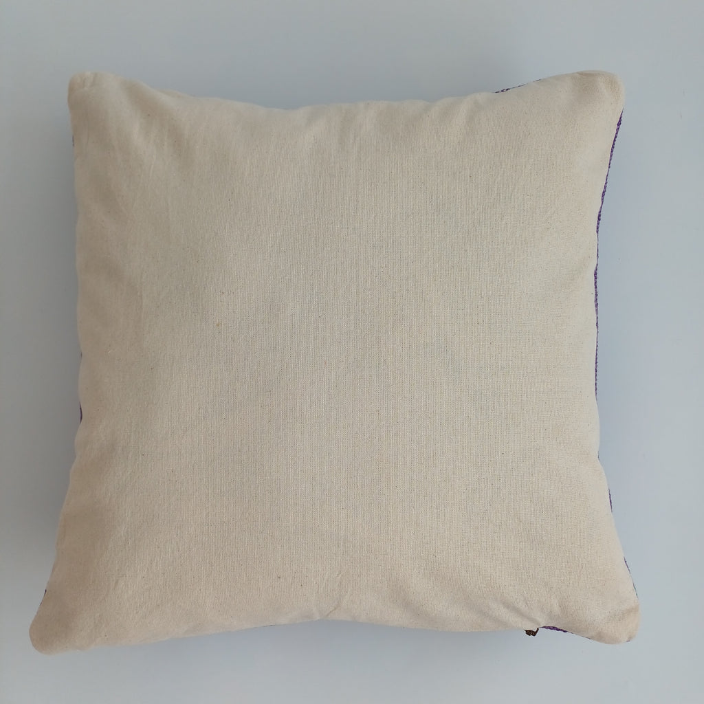 Moroccan Handmade Purple Cactus Silk Cushion Cover 16''x16'' / 40x40 CM