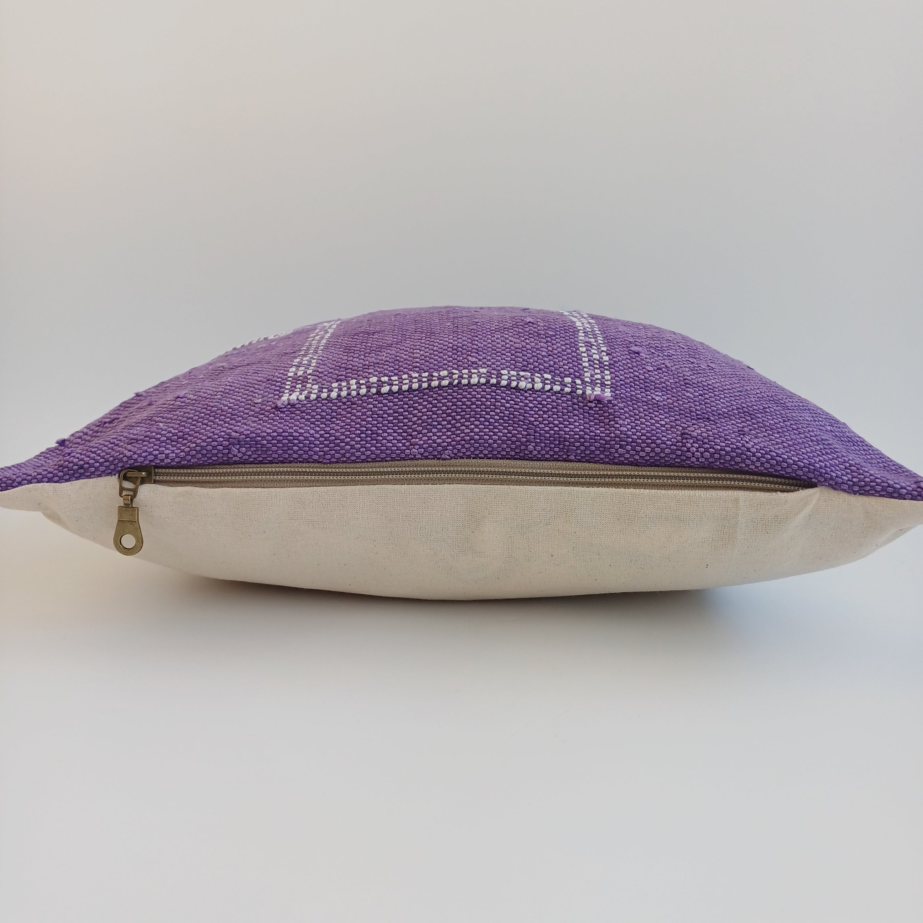 Moroccan Handmade Purple Cactus Silk Cushion Cover 16''x16'' / 40x40 CM