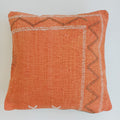 Moroccan Handmade Orange Cactus Silk Cushion Cover 16''x16'' / 40x40 CM