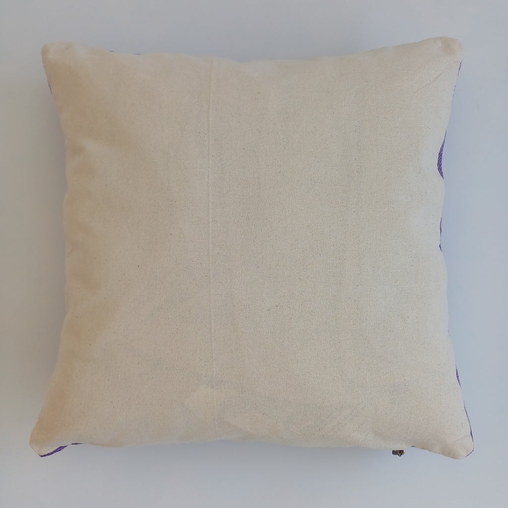 Moroccan Handmade Purple Cactus Silk Cushion Cover 16''x16'' / 40x40 CM