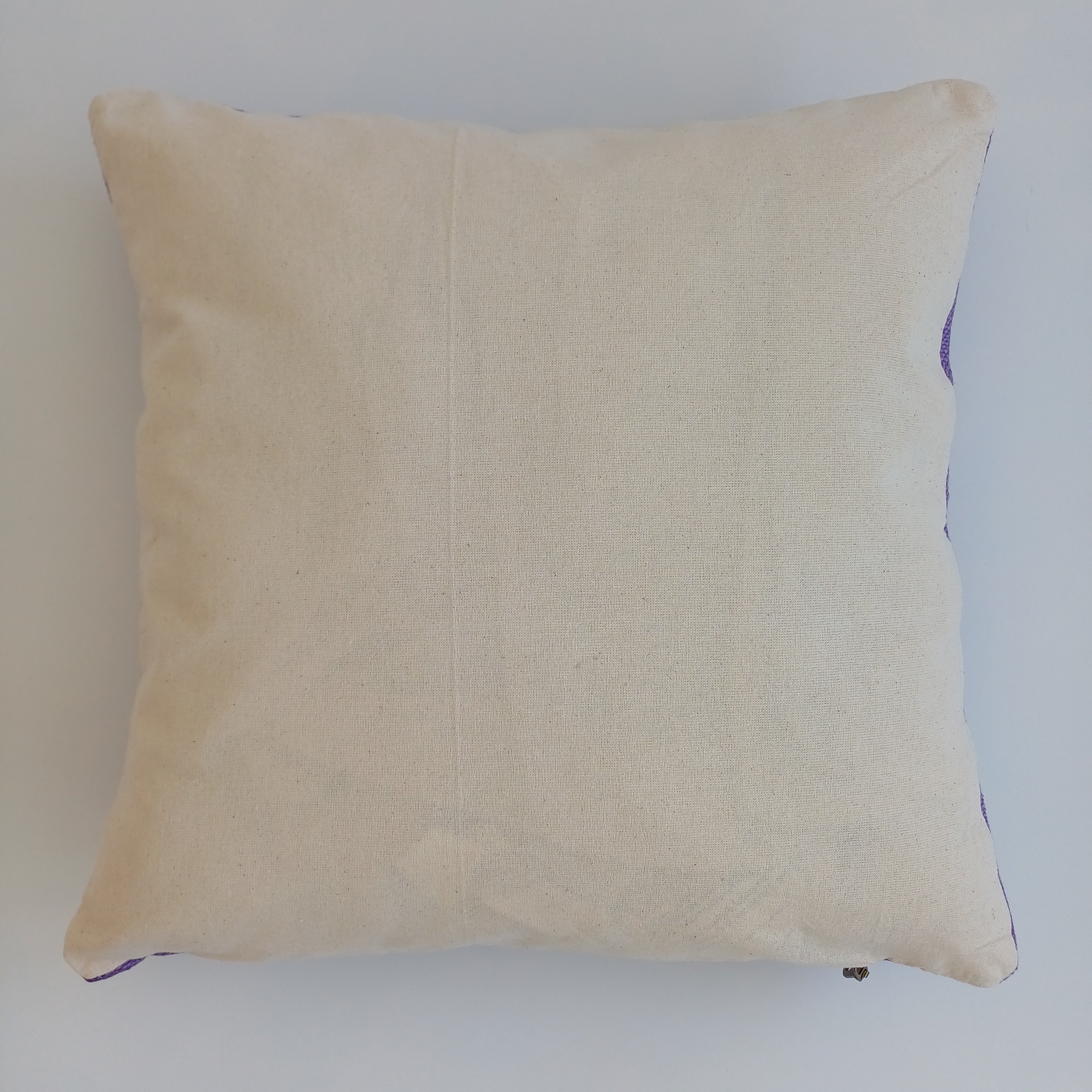 Moroccan Handmade Purple Cactus Silk Cushion Cover 16''x16'' / 40x40 CM