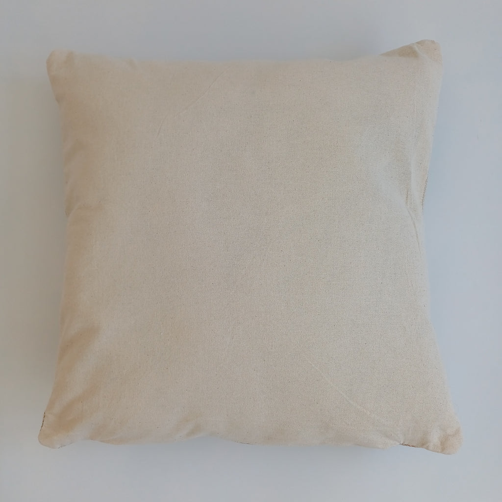 Moroccan Handmade Oatmeal Cactus Silk Cushion Cover 16''x16'' / 40x40 CM