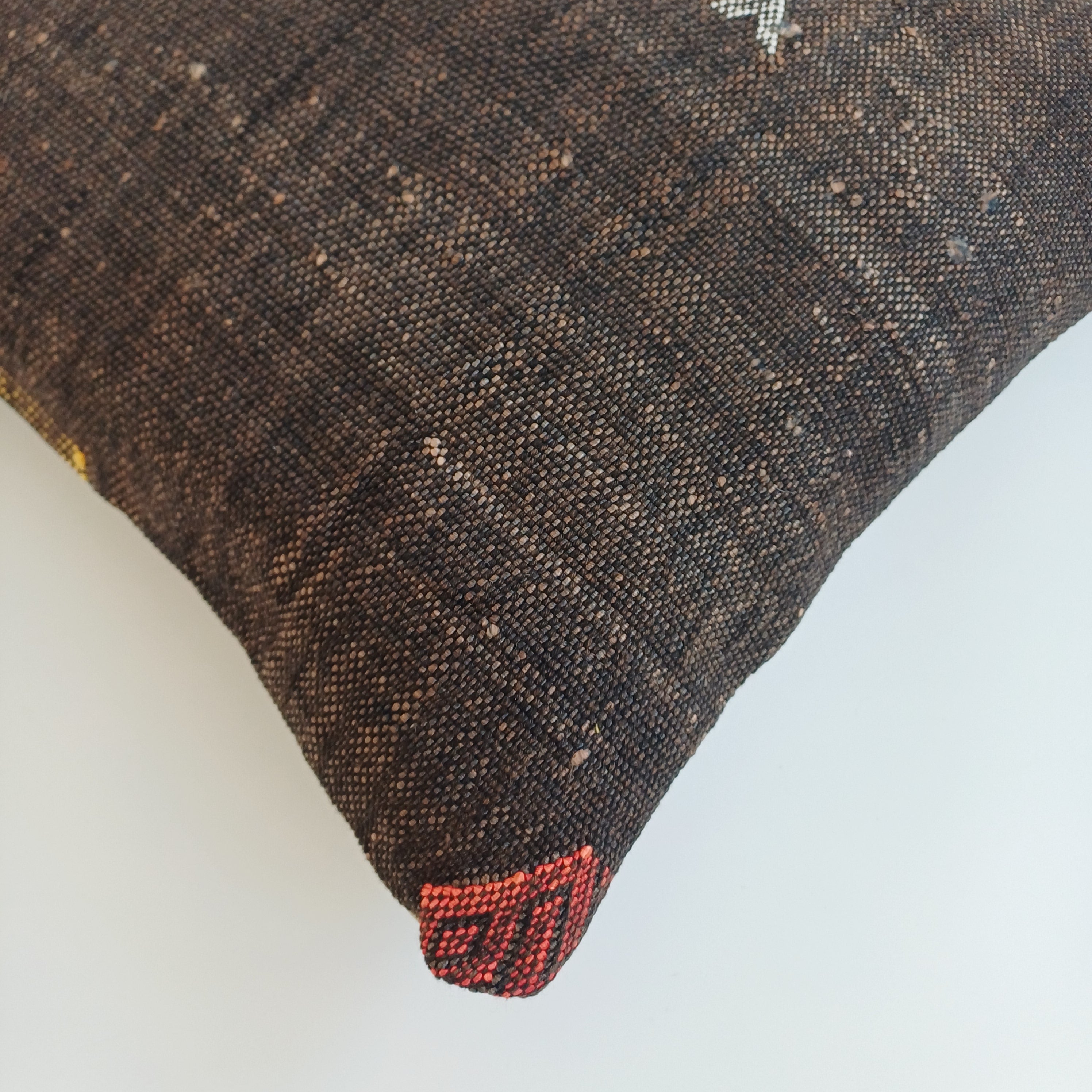 Moroccan Handmade Brown Cactus Silk Cushion Cover 16''x16'' / 40x40 CM