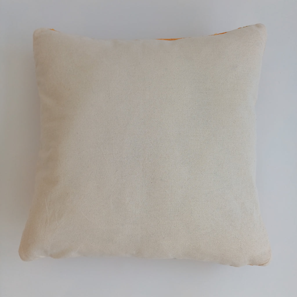 Moroccan Handmade Orange Cactus Silk Cushion Cover 16''x16'' / 40x40 CM