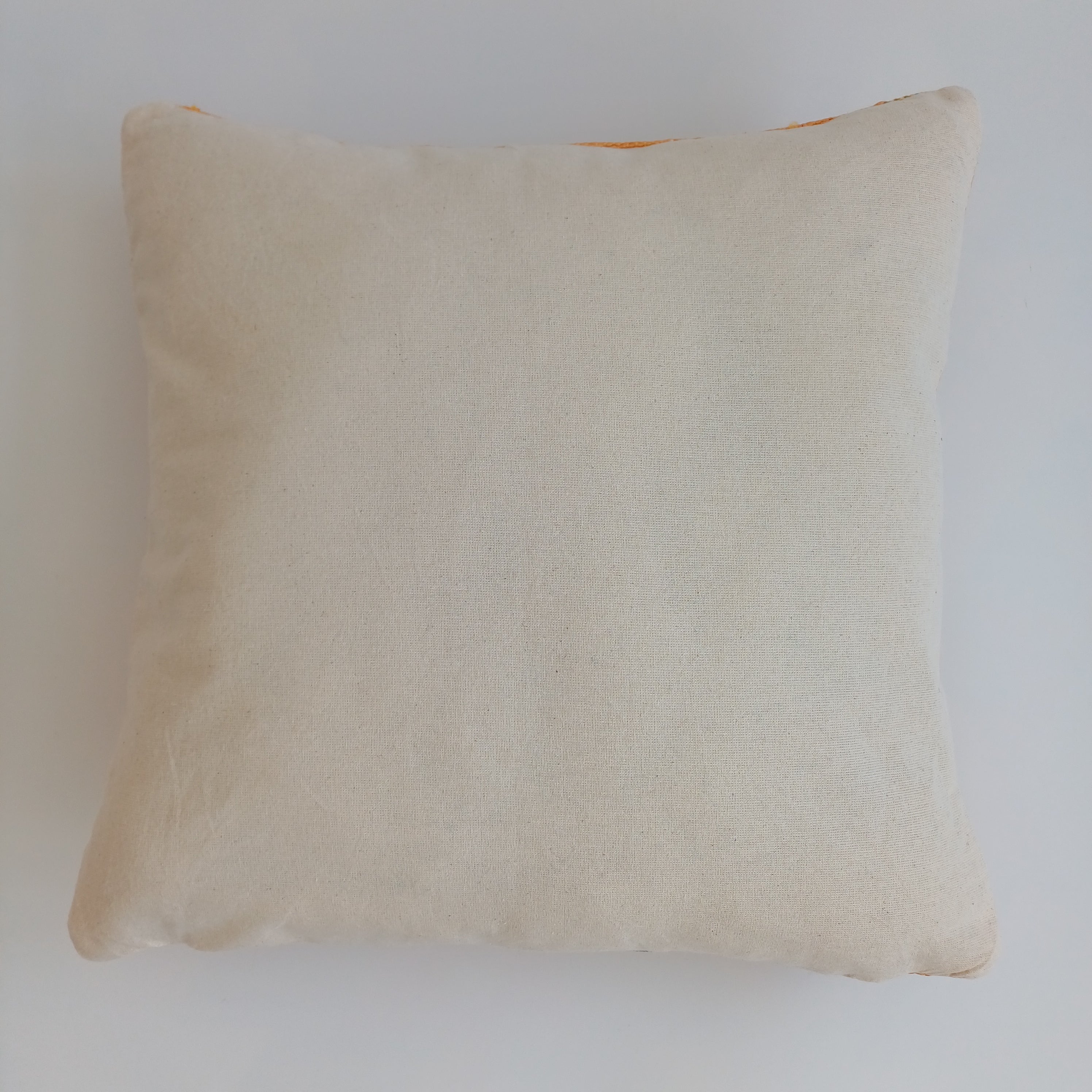 Moroccan Handmade Orange Cactus Silk Cushion Cover 16''x16'' / 40x40 CM