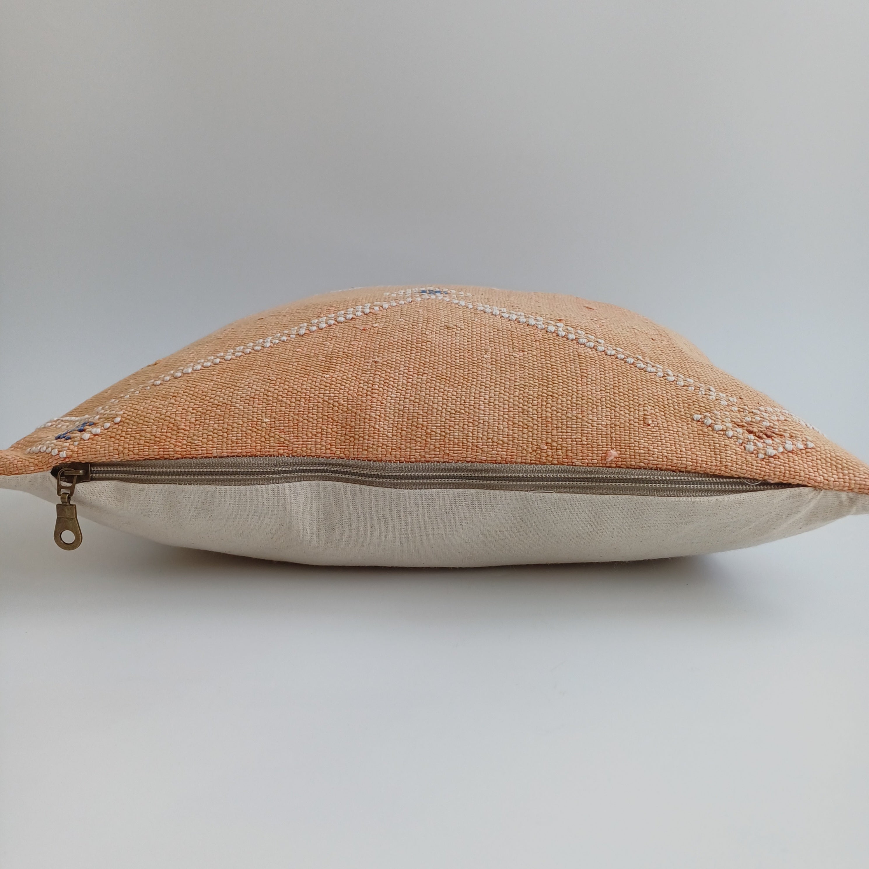 Moroccan Handmade Orange Cactus Silk Cushion Cover 16''x16'' / 40x40 CM