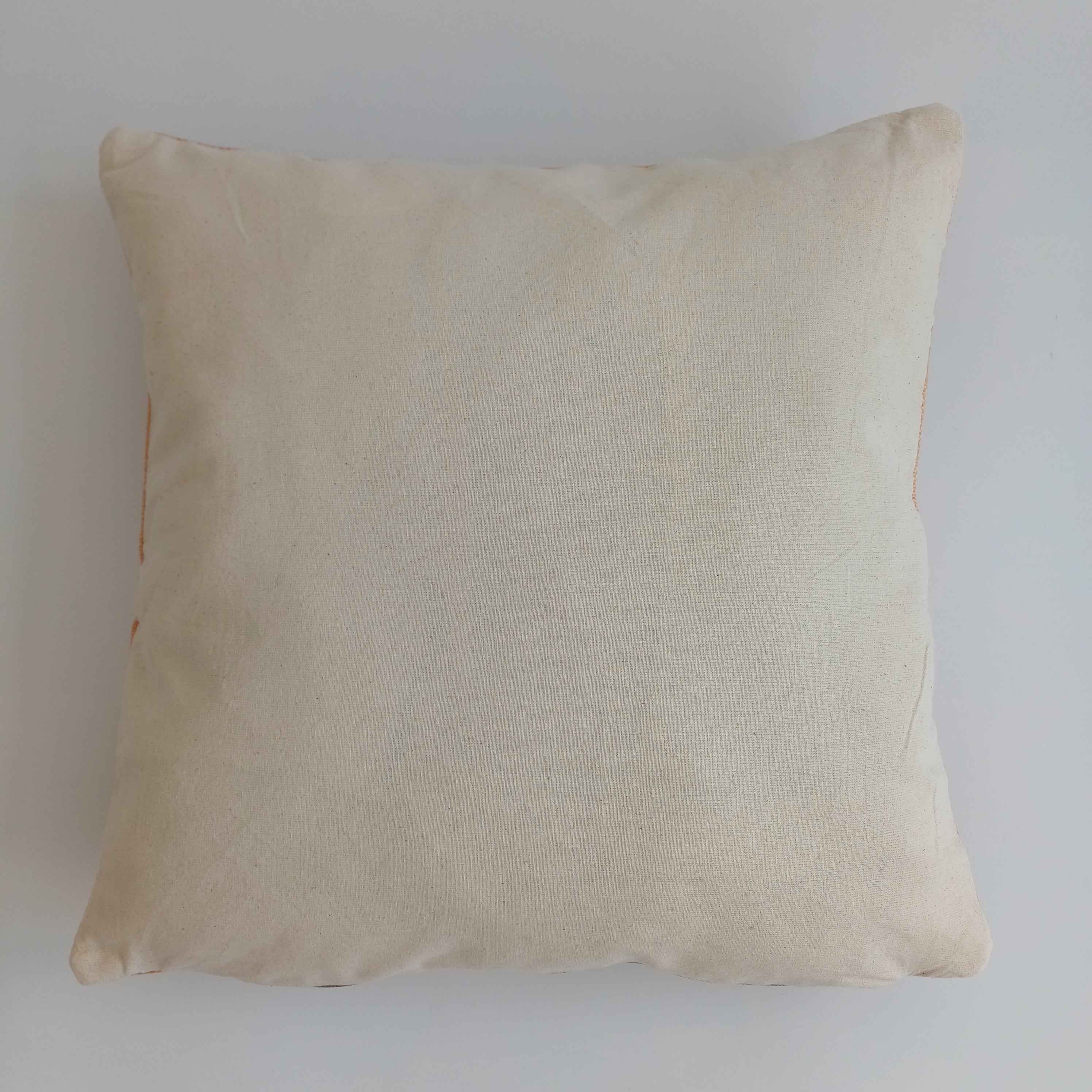 Moroccan Handmade Orange Cactus Silk Cushion Cover 16''x16'' / 40x40 CM