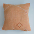 Moroccan Handmade Orange Cactus Silk Cushion Cover 16''x16'' / 40x40 CM