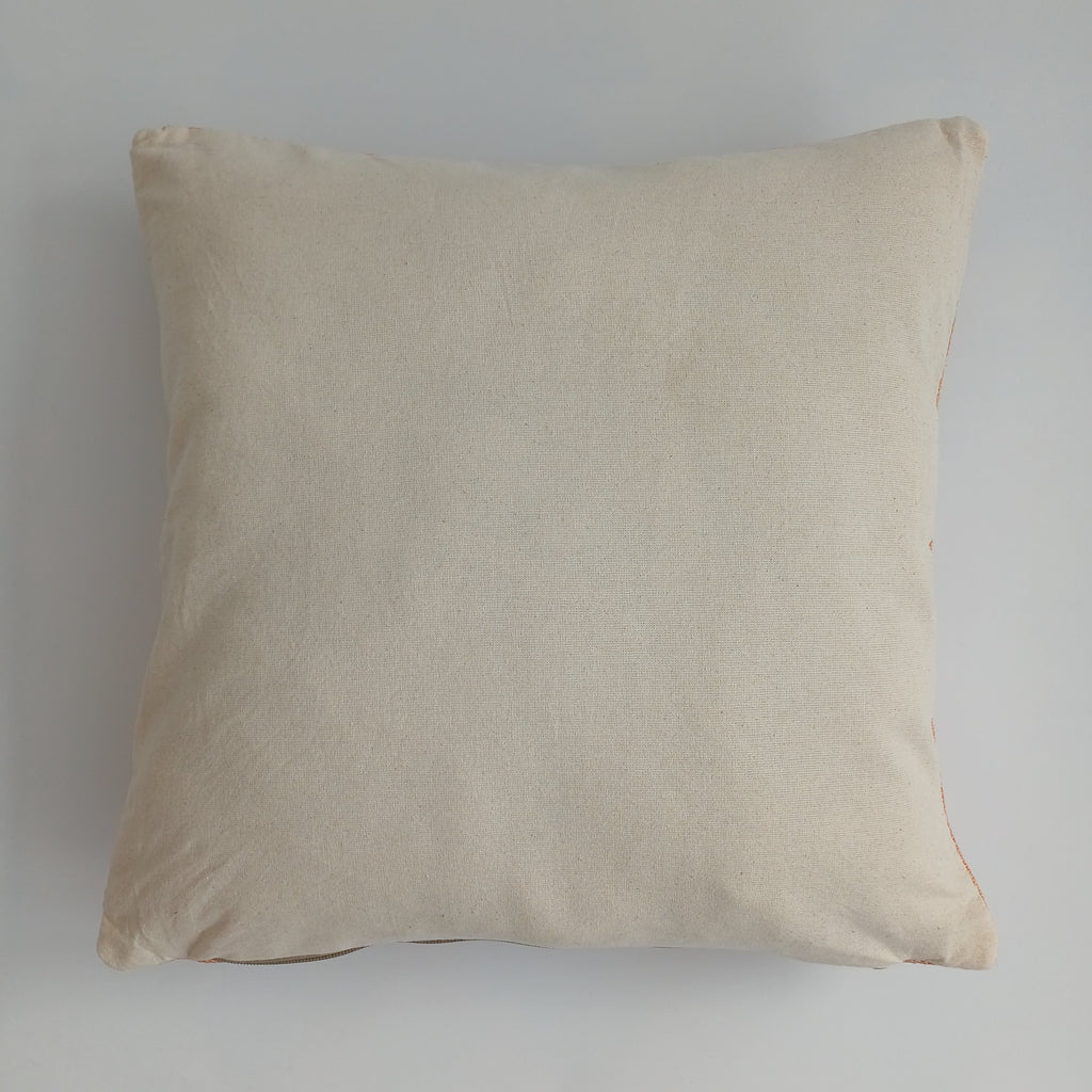 Moroccan Handmade Orange Cactus Silk Cushion Cover 16''x16'' / 40x40 CM
