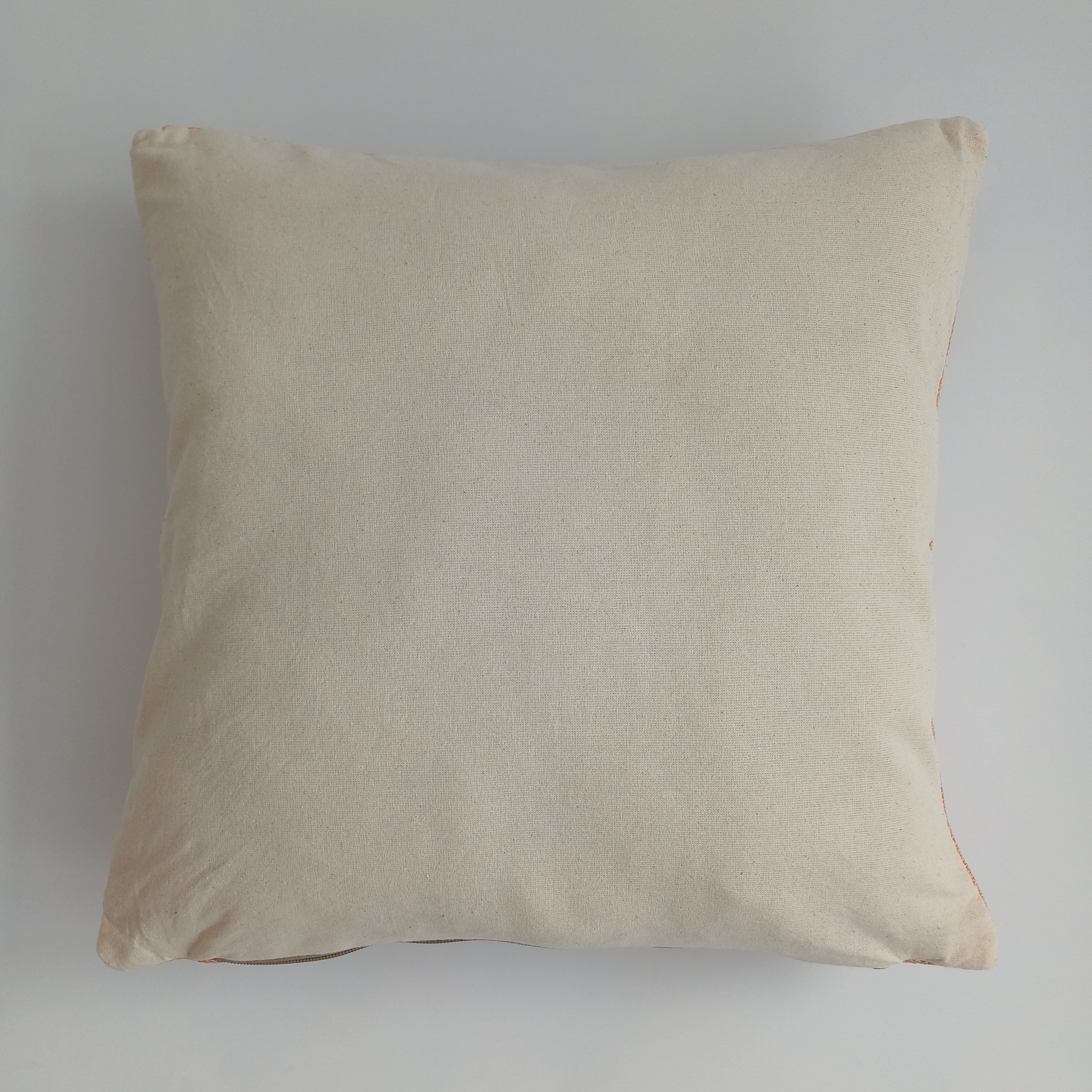 Moroccan Handmade Orange Cactus Silk Cushion Cover 16''x16'' / 40x40 CM