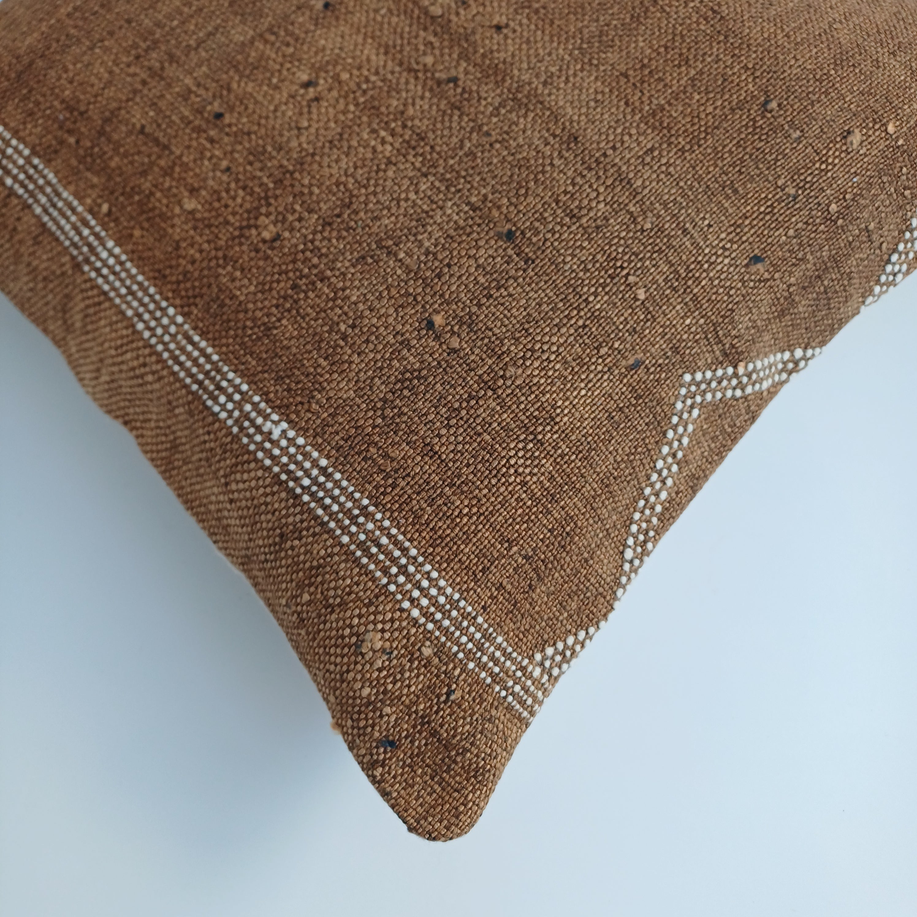 Moroccan Handmade Brown Cactus Silk Cushion Cover 16''x16'' / 40x40 CM