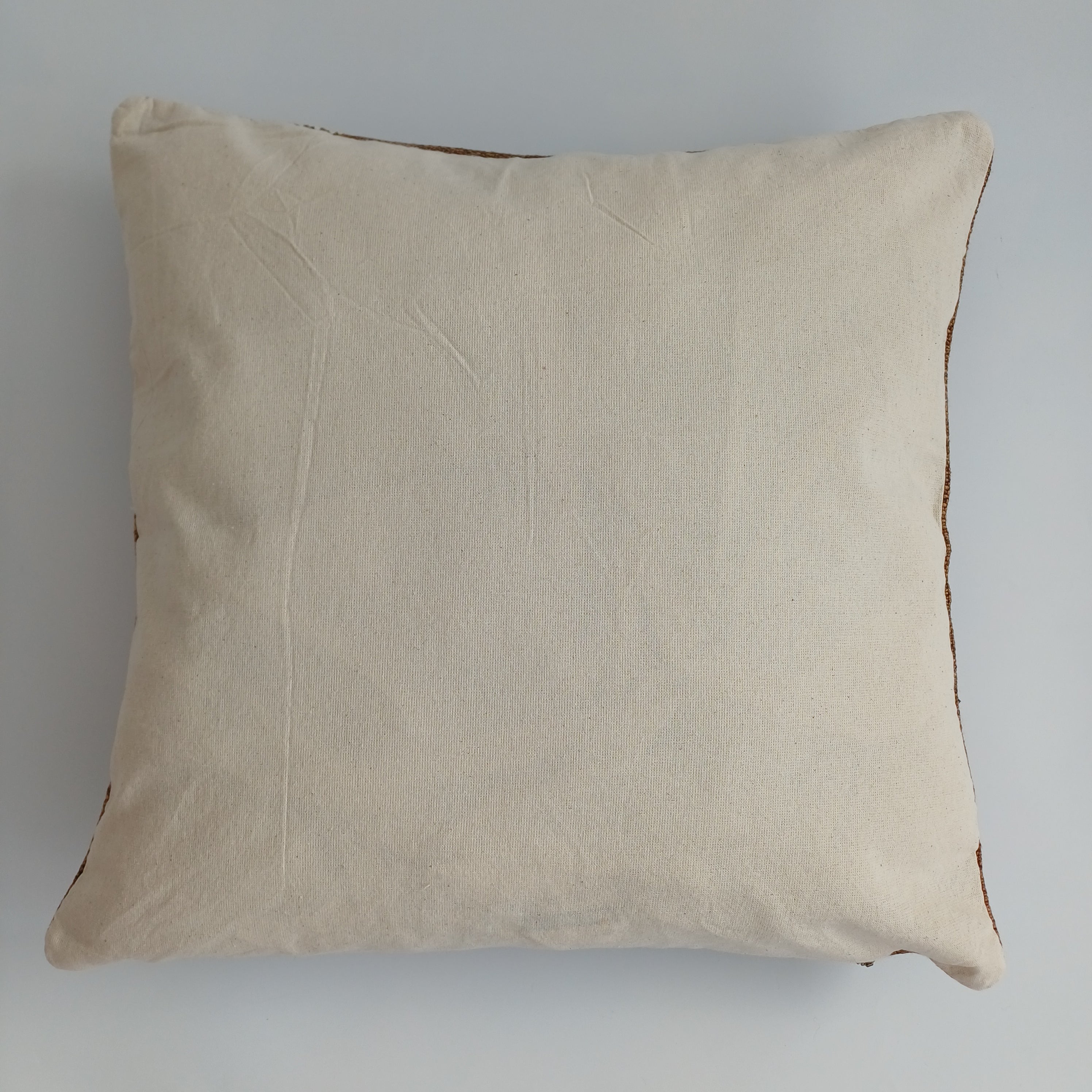 Moroccan Handmade Brown Cactus Silk Cushion Cover 16''x16'' / 40x40 CM