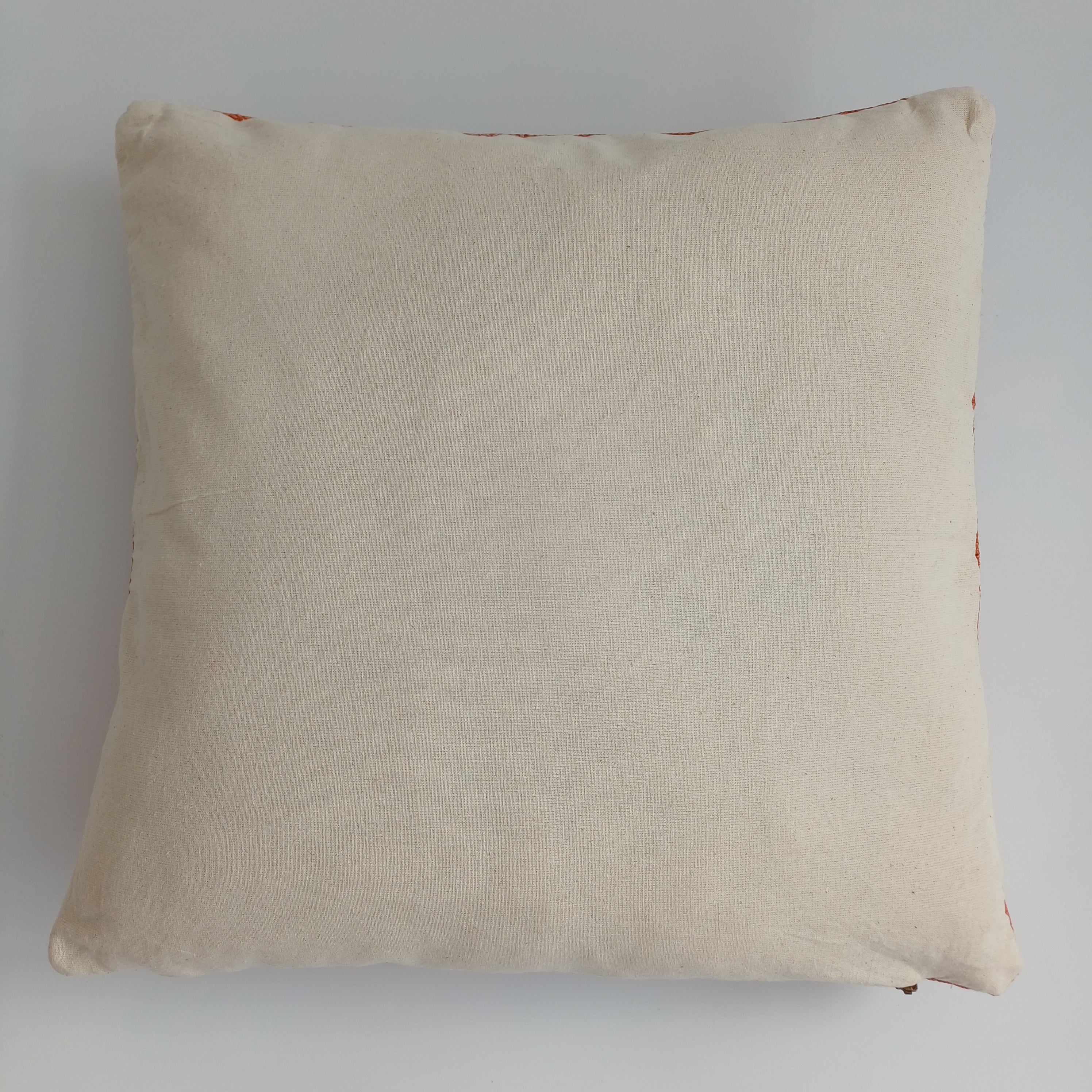 Moroccan Handmade Red Orange Cactus Silk Cushion Cover 16''x16'' / 40x40 CM