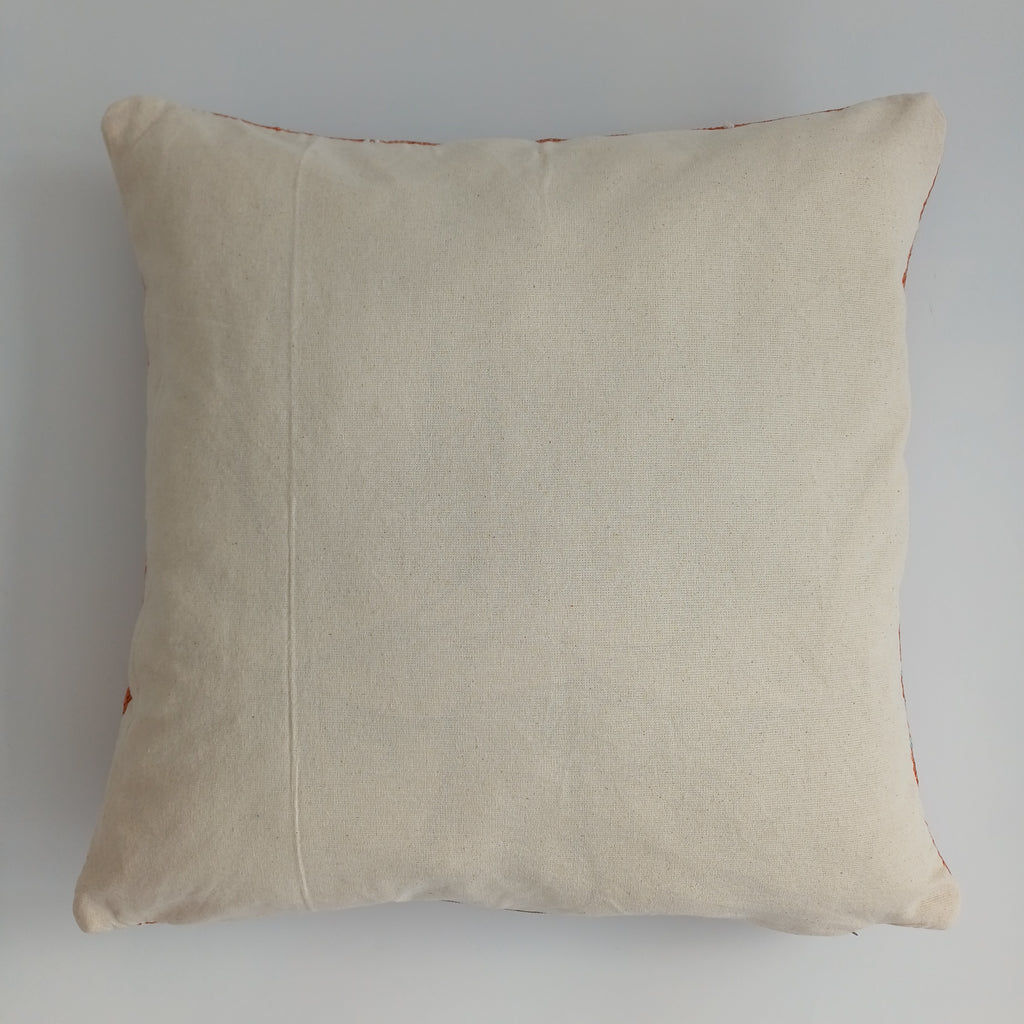 Moroccan Handmade Orange Cactus Silk Cushion Cover 16''x16'' / 40x40 CM