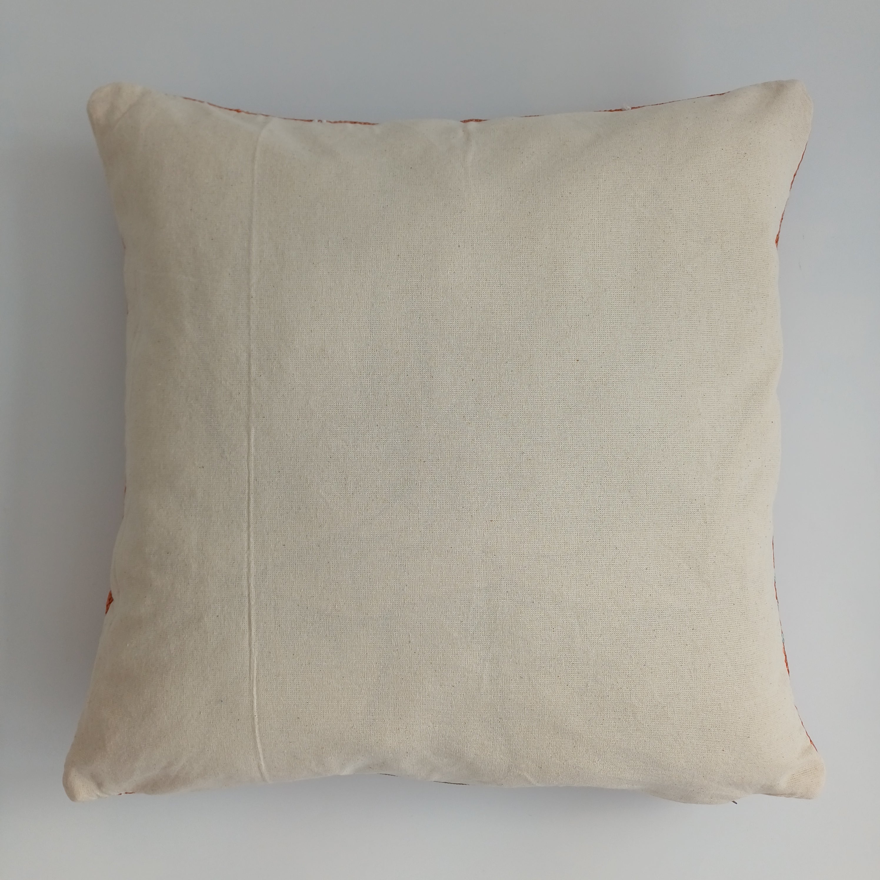 Moroccan Handmade Orange Cactus Silk Cushion Cover 16''x16'' / 40x40 CM