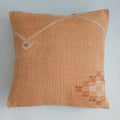 Moroccan Handmade Orange Cactus Silk Cushion Cover 16''x16'' / 40x40 CM