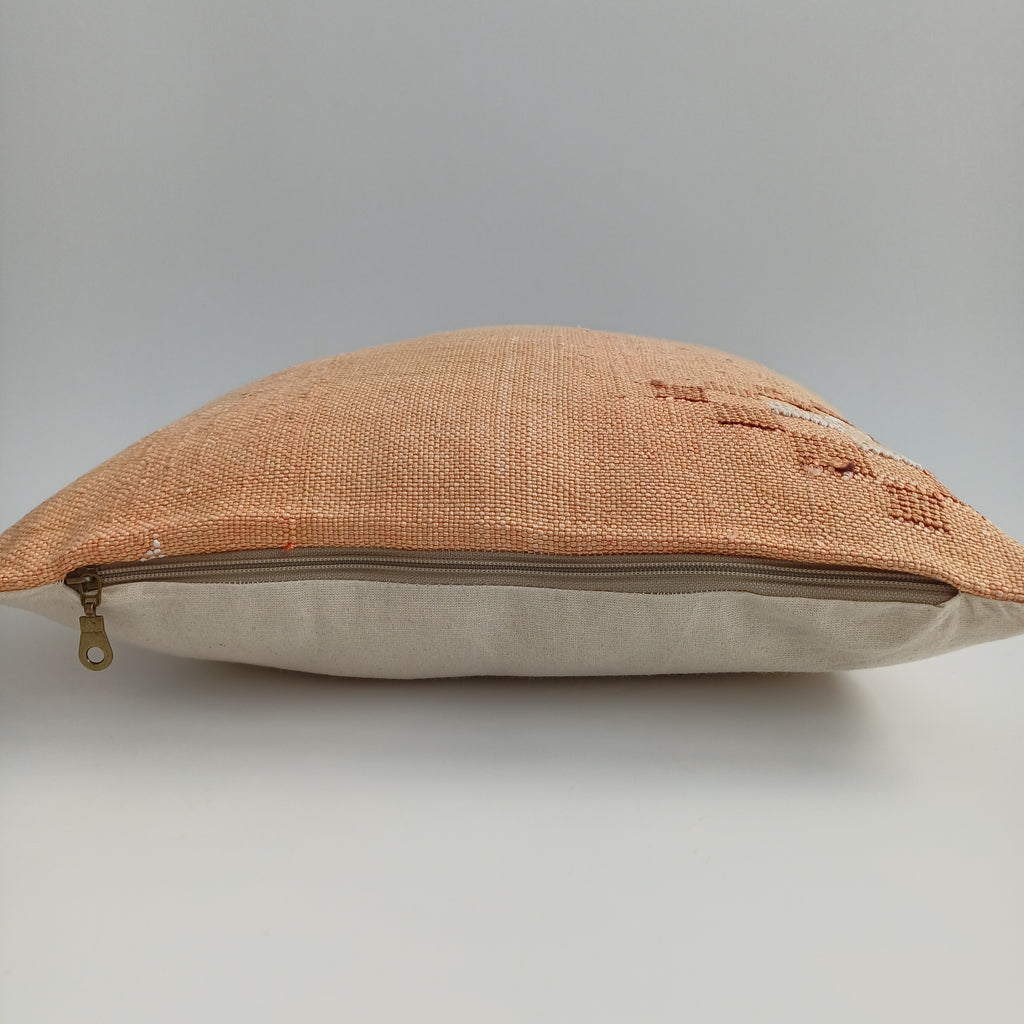 Moroccan Handmade Orange Cactus Silk Cushion Cover 16''x16'' / 40x40 CM