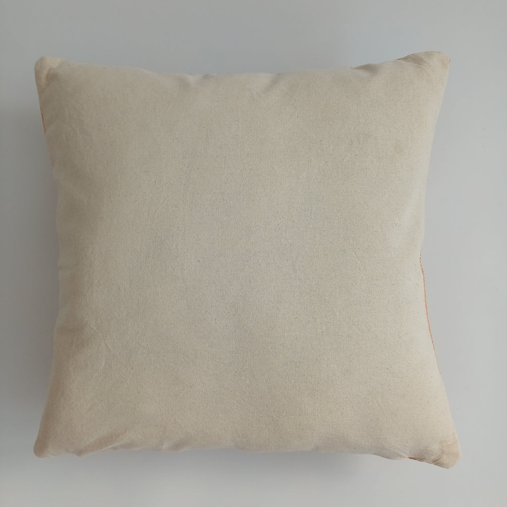 Moroccan Handmade Orange Cactus Silk Cushion Cover 16''x16'' / 40x40 CM