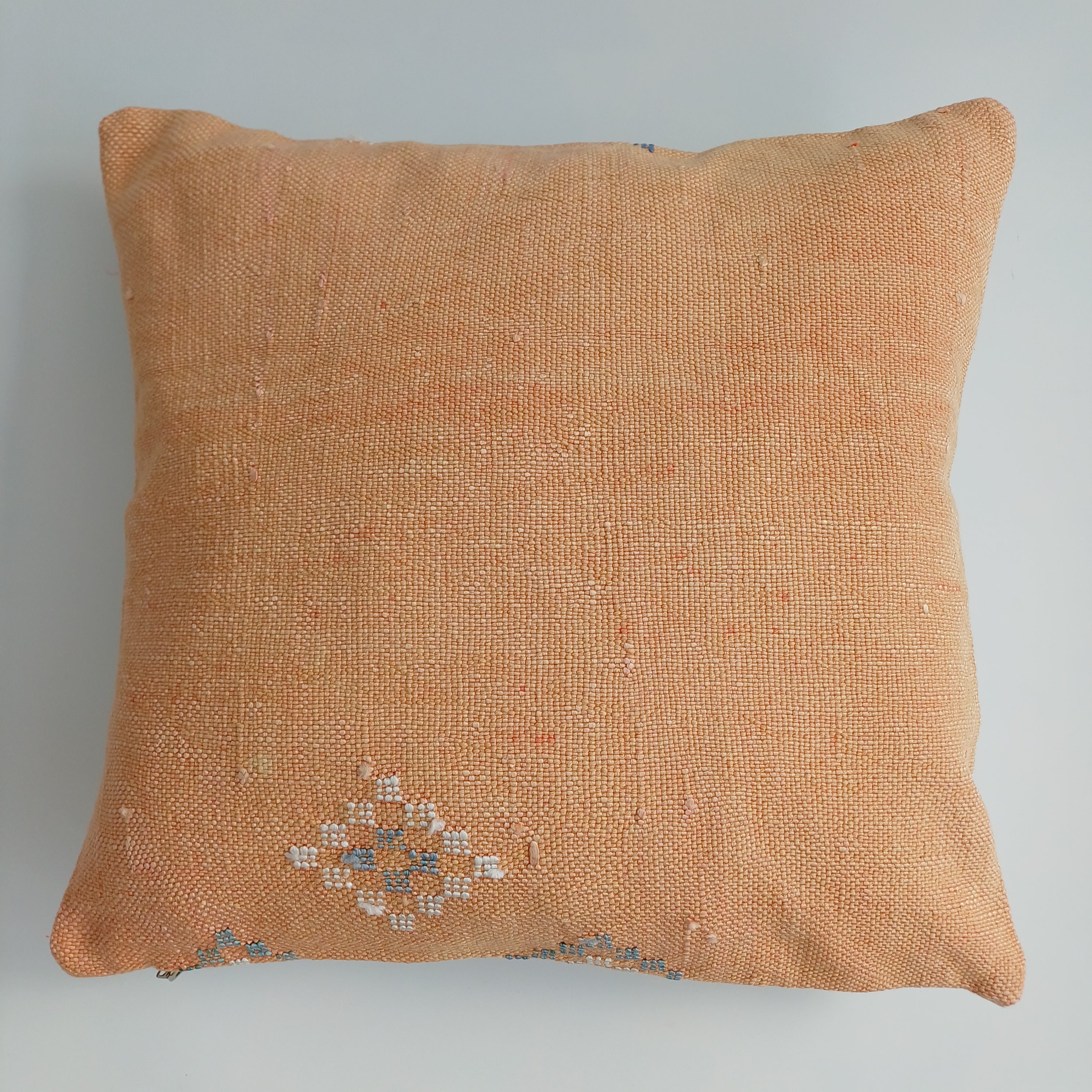 Moroccan Handmade Orange Cactus Silk Cushion Cover 16''x16'' / 40x40 CM