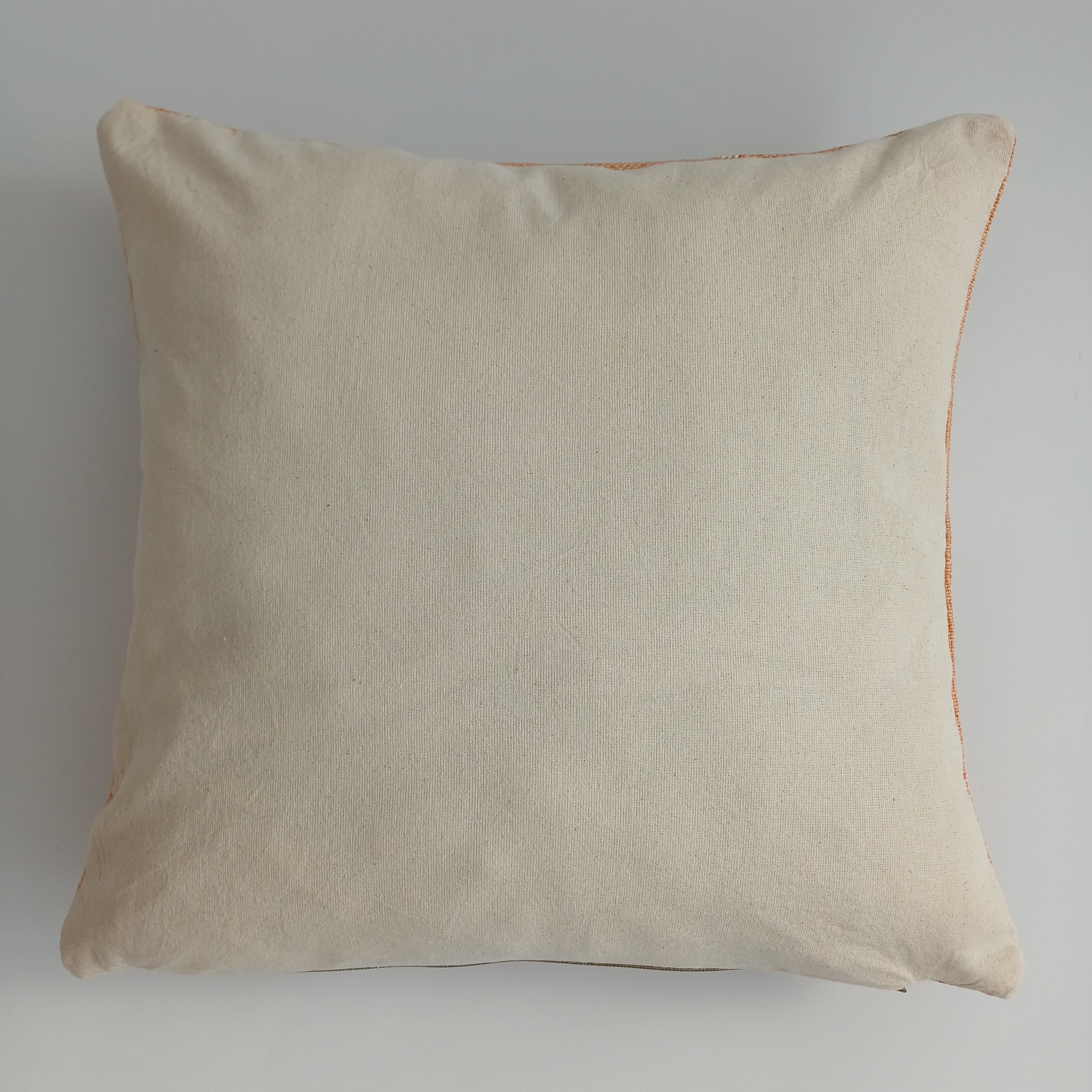 Moroccan Handmade Orange Cactus Silk Cushion Cover 16''x16'' / 40x40 CM