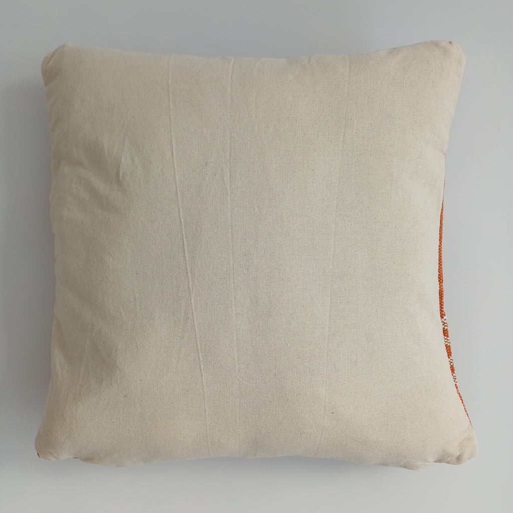 Moroccan Handmade Orange Cactus Silk Cushion Cover 16''x16'' / 40x40 CM