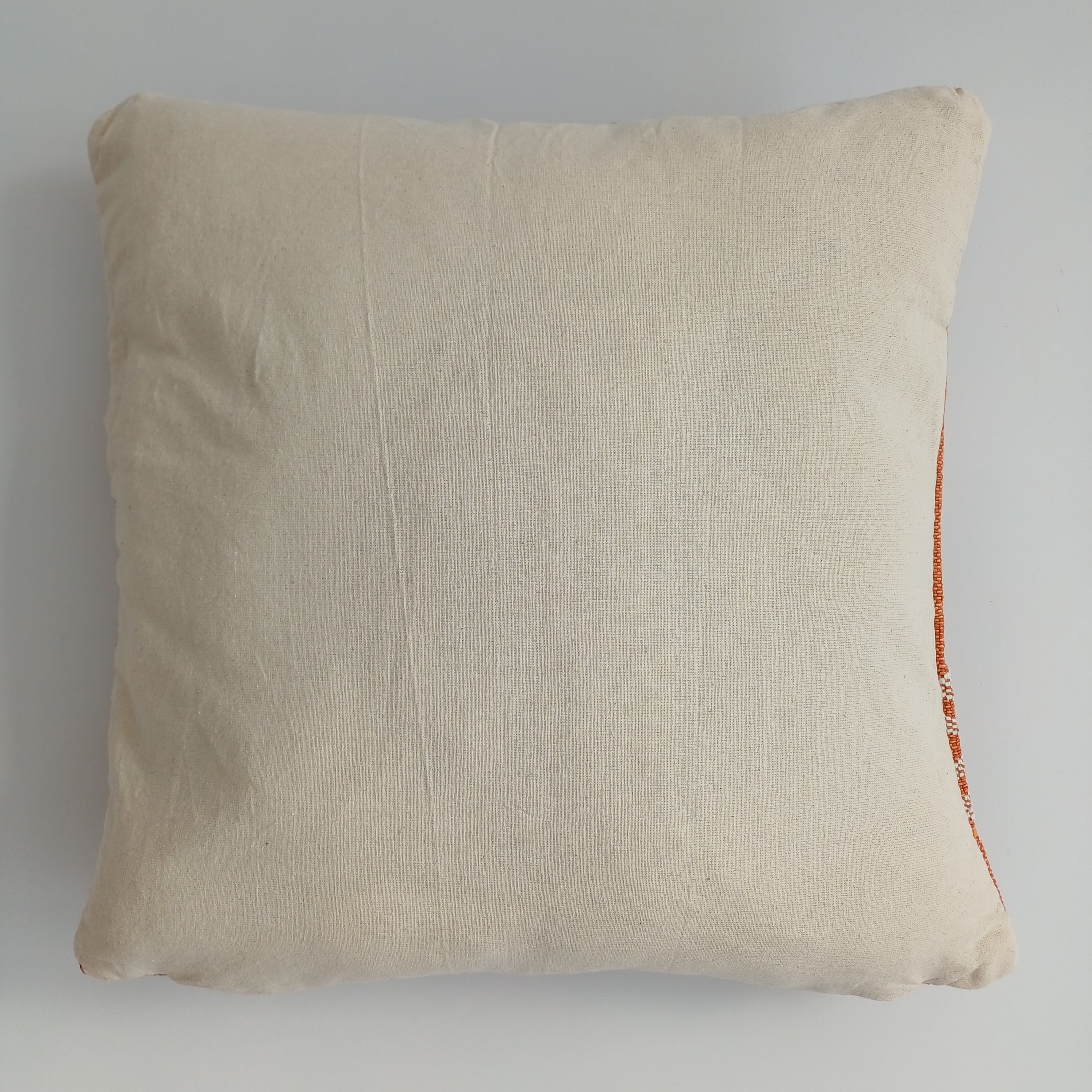 Moroccan Handmade Orange Cactus Silk Cushion Cover 16''x16'' / 40x40 CM