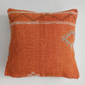 Moroccan Handmade Orange Cactus Silk Cushion Cover 16''x16'' / 40x40 CM