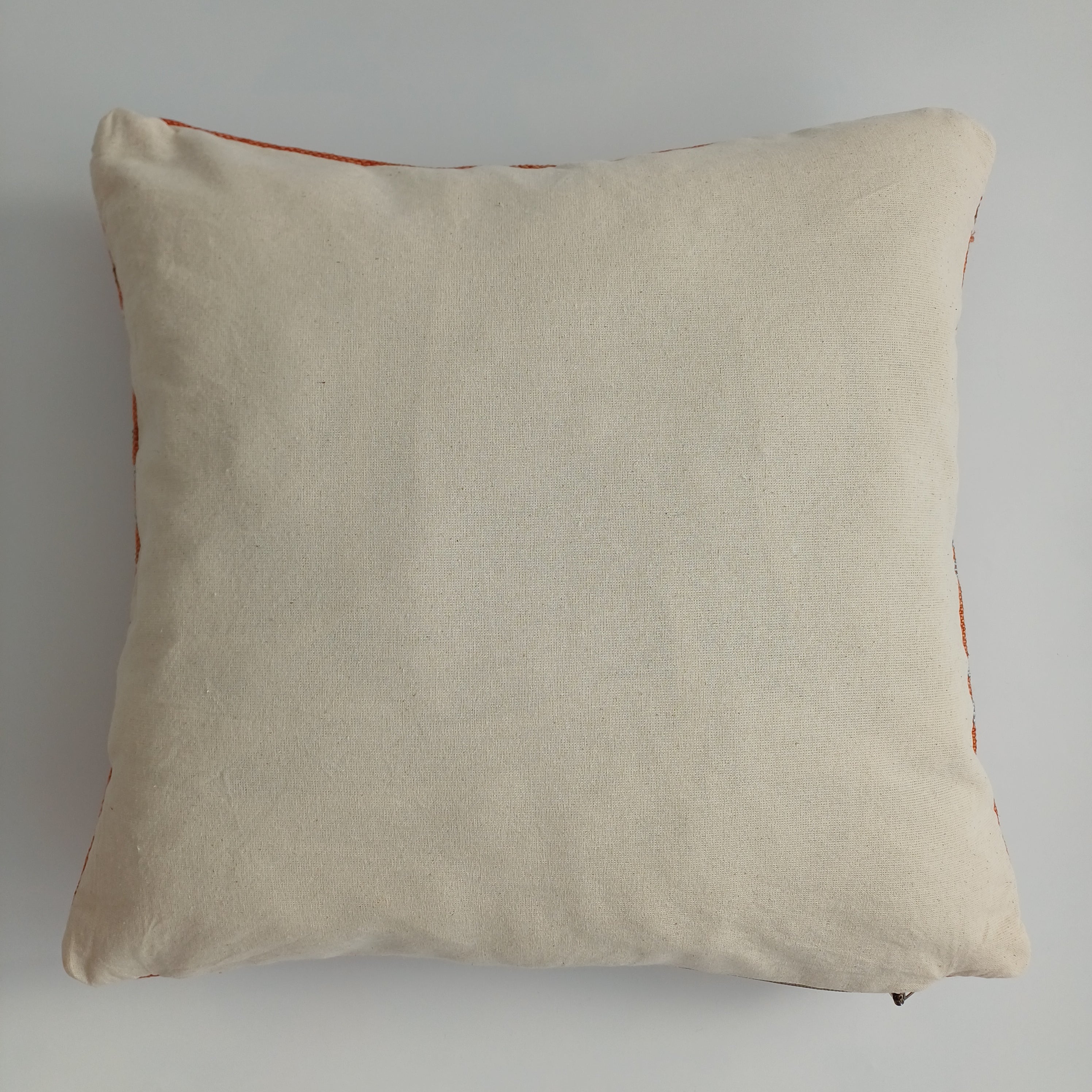 Moroccan Handmade Orange Cactus Silk Cushion Cover 16''x16'' / 40x40 CM