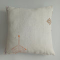 Moroccan Handmade White Cactus Silk Cushion Cover 16''x16'' / 40x40 CM