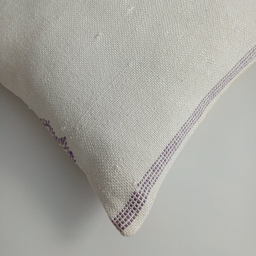 Moroccan Handmade White Cactus Silk Cushion Cover 16''x16'' / 40x40 CM