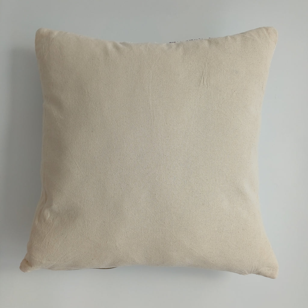 Moroccan Handmade White Cactus Silk Cushion Cover 16''x16'' / 40x40 CM