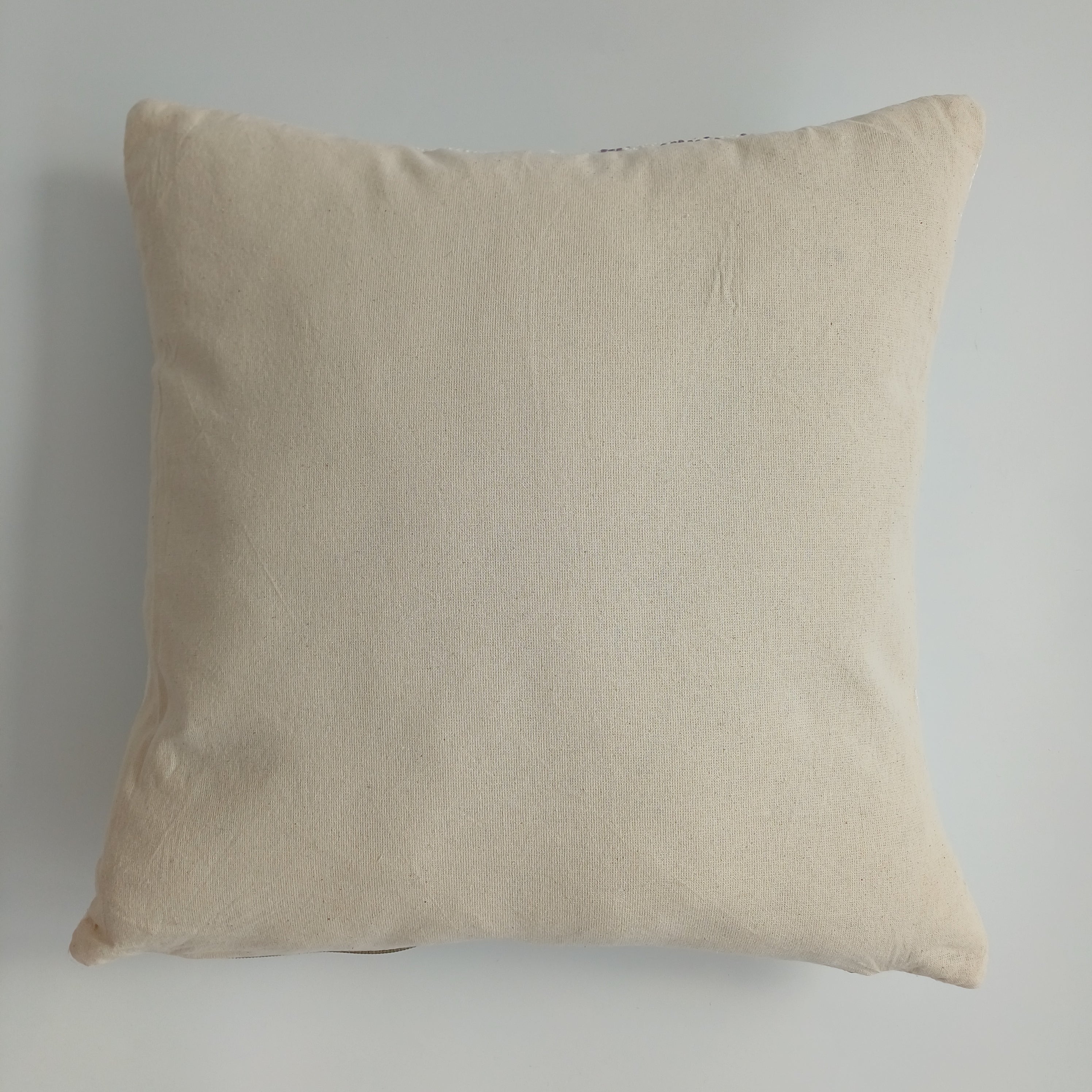 Moroccan Handmade White Cactus Silk Cushion Cover 16''x16'' / 40x40 CM