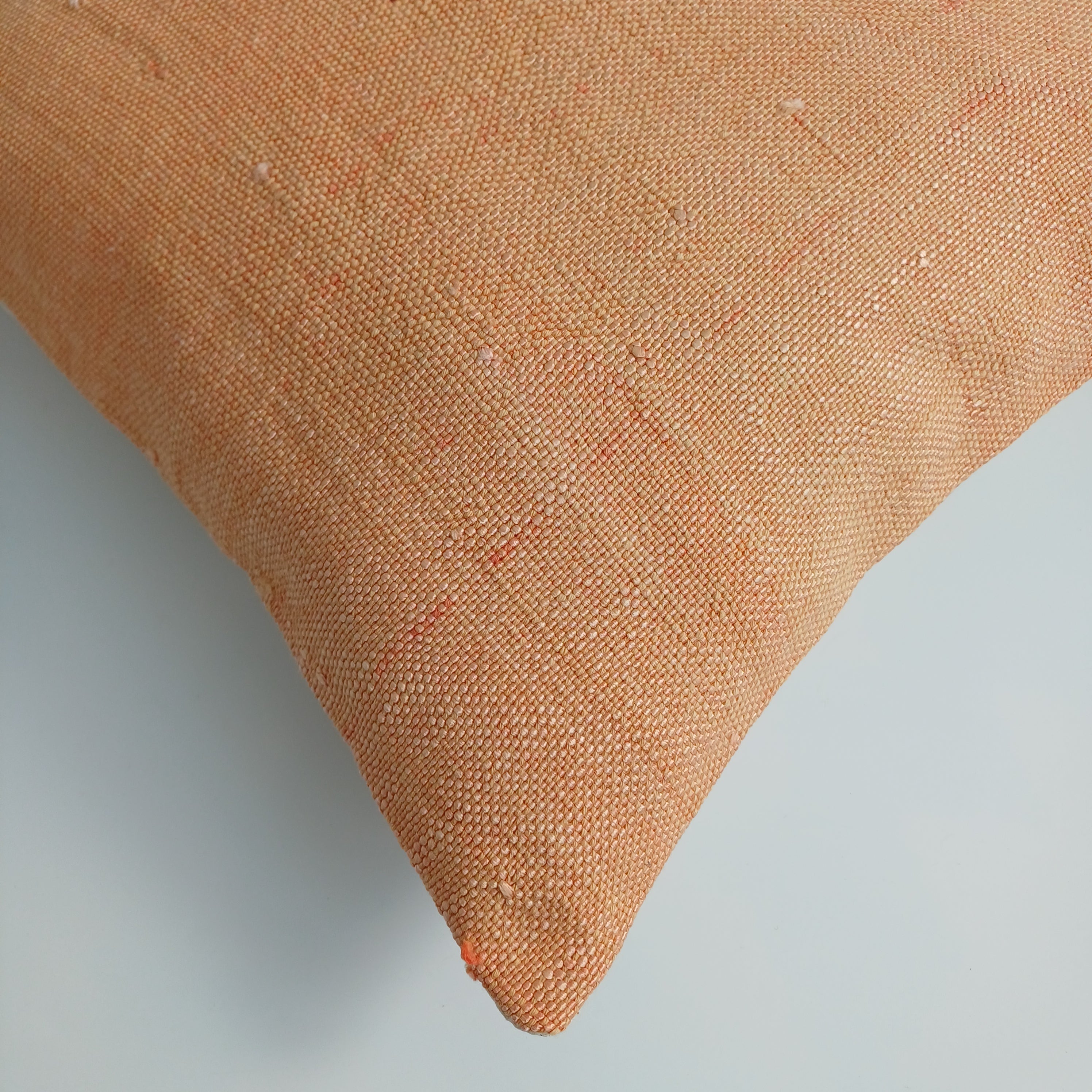 Moroccan Handmade Orange Cactus Silk Cushion Cover 16''x16'' / 40x40 CM