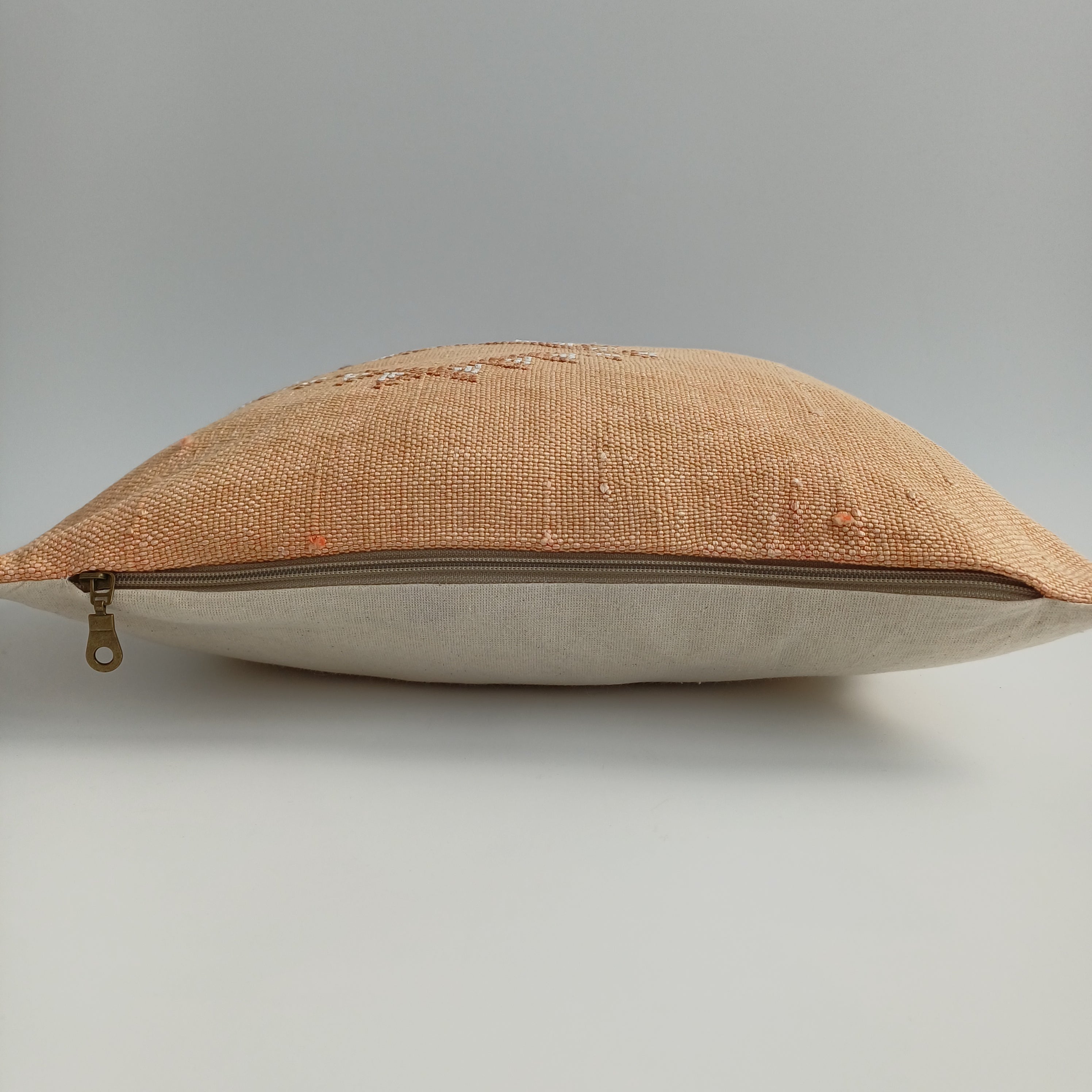 Moroccan Handmade Orange Cactus Silk Cushion Cover 16''x16'' / 40x40 CM