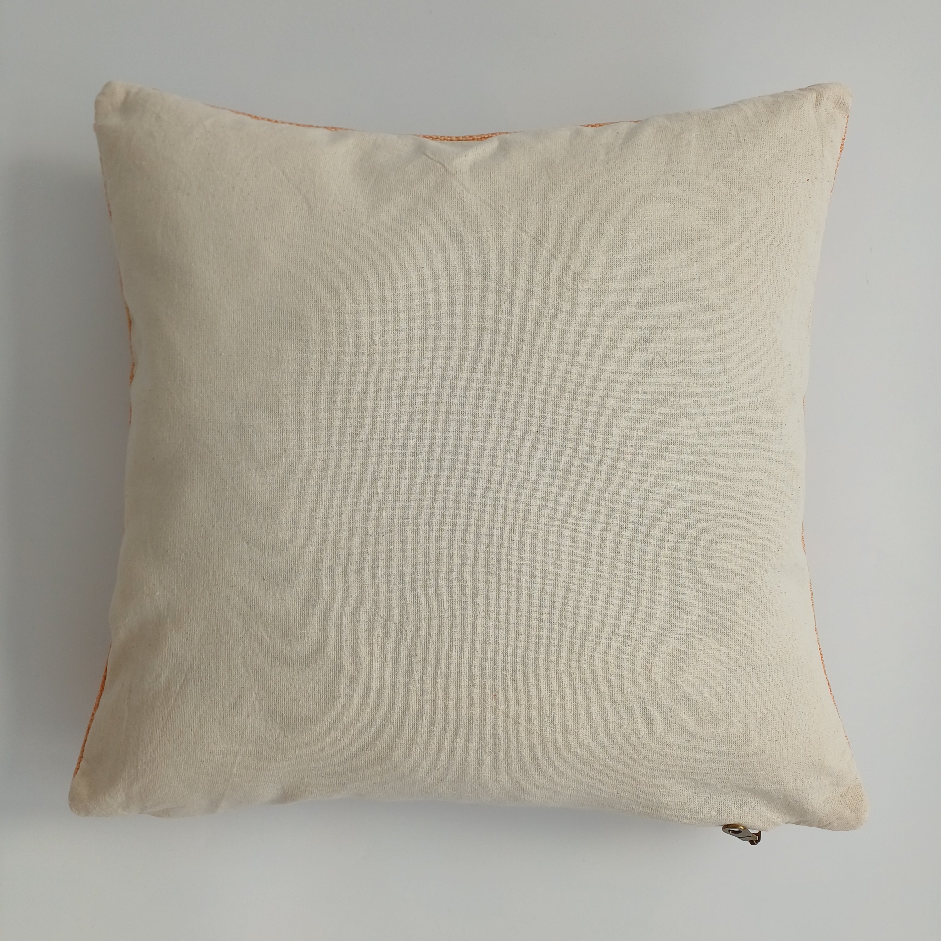 Moroccan Handmade Orange Cactus Silk Cushion Cover 16''x16'' / 40x40 CM