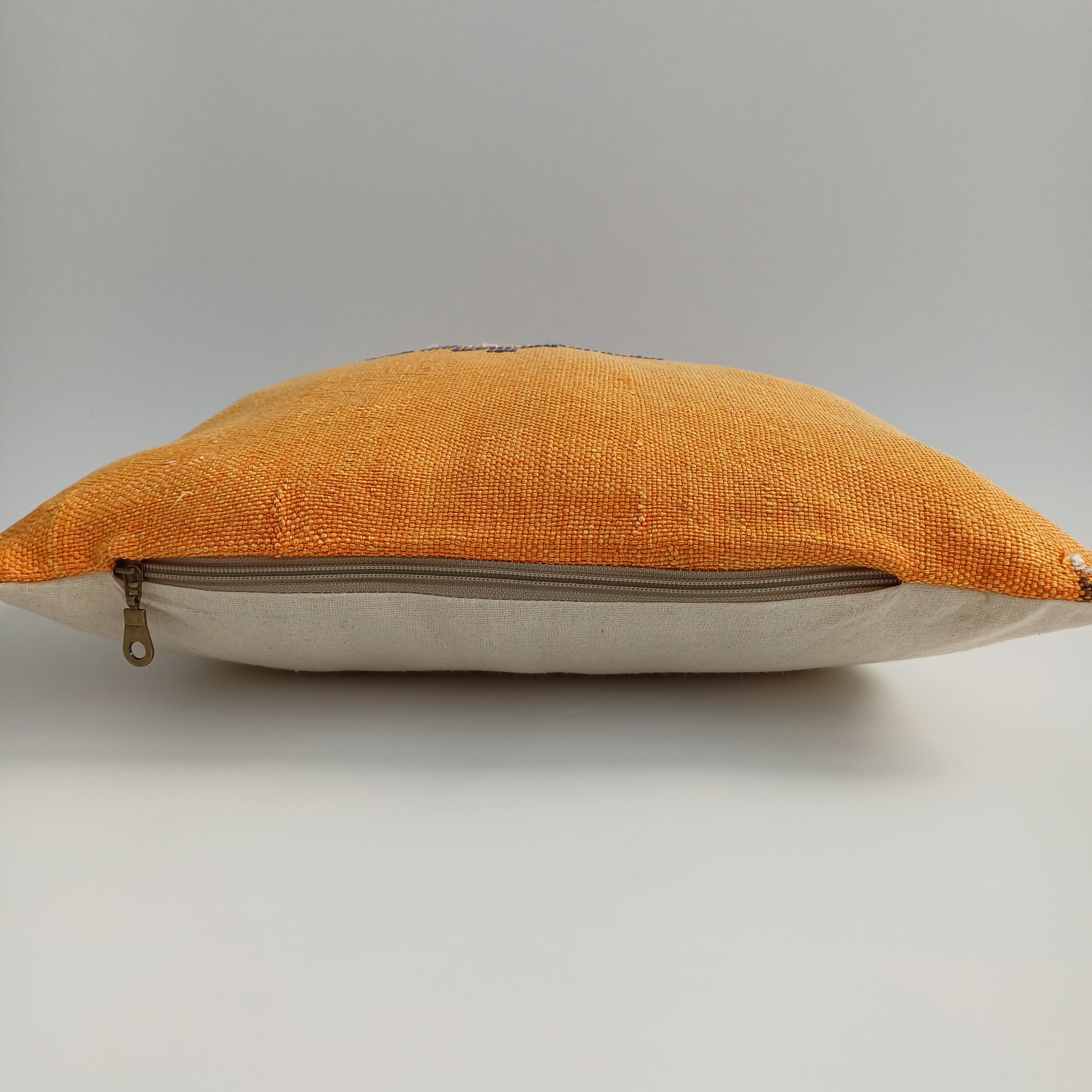 Moroccan Handmade Orange Cactus Silk Cushion Cover 16''x16'' / 40x40 CM