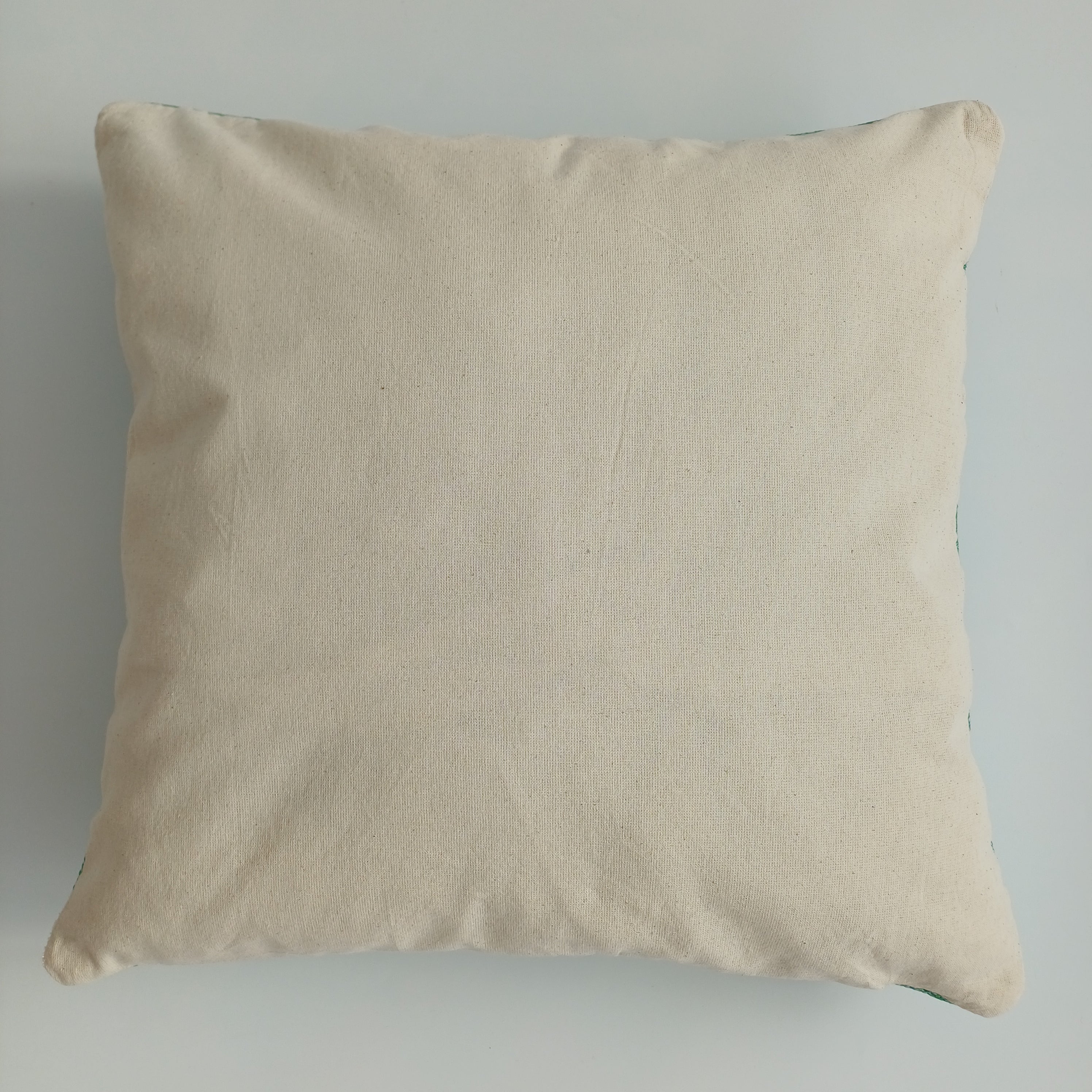 Moroccan Handmade Green Cactus Silk Cushion Cover 16''x16'' / 40x40 CM