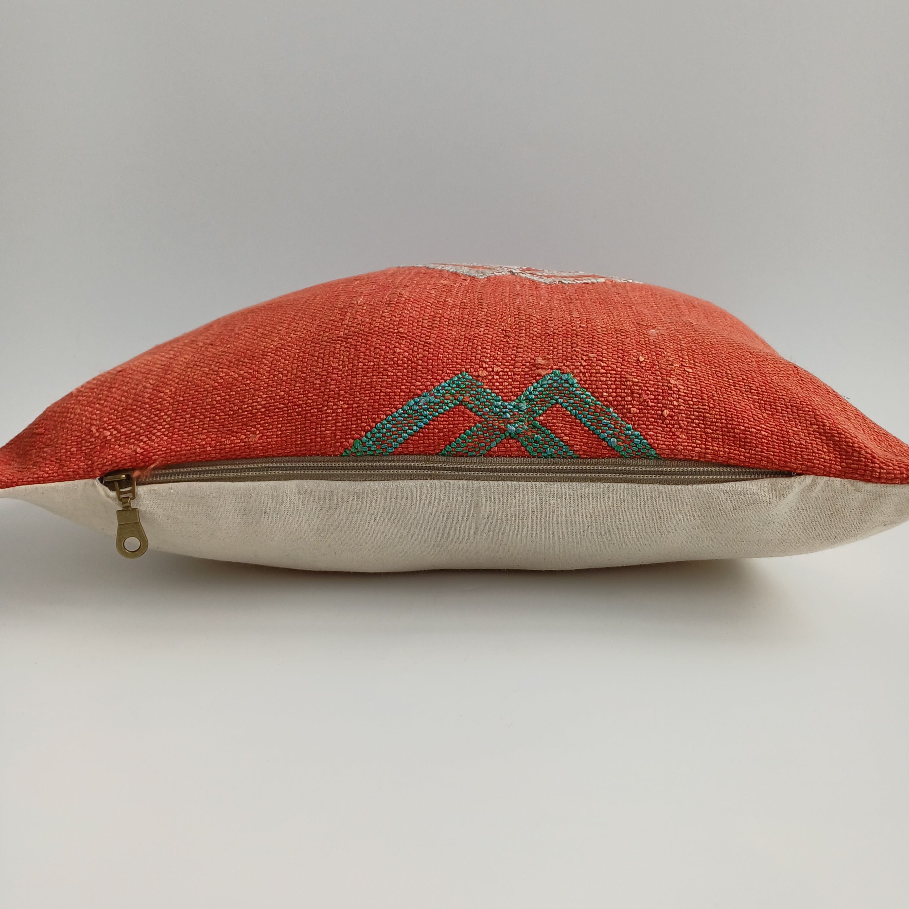 Moroccan Handmade Red Cactus Silk Cushion Cover 16''x16'' / 40x40 CM