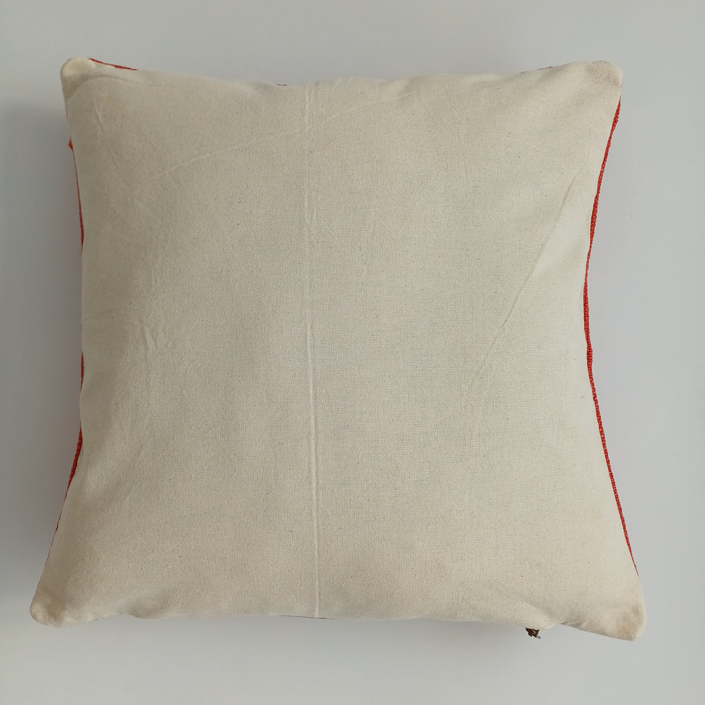 Moroccan Handmade Red Cactus Silk Cushion Cover 16''x16'' / 40x40 CM