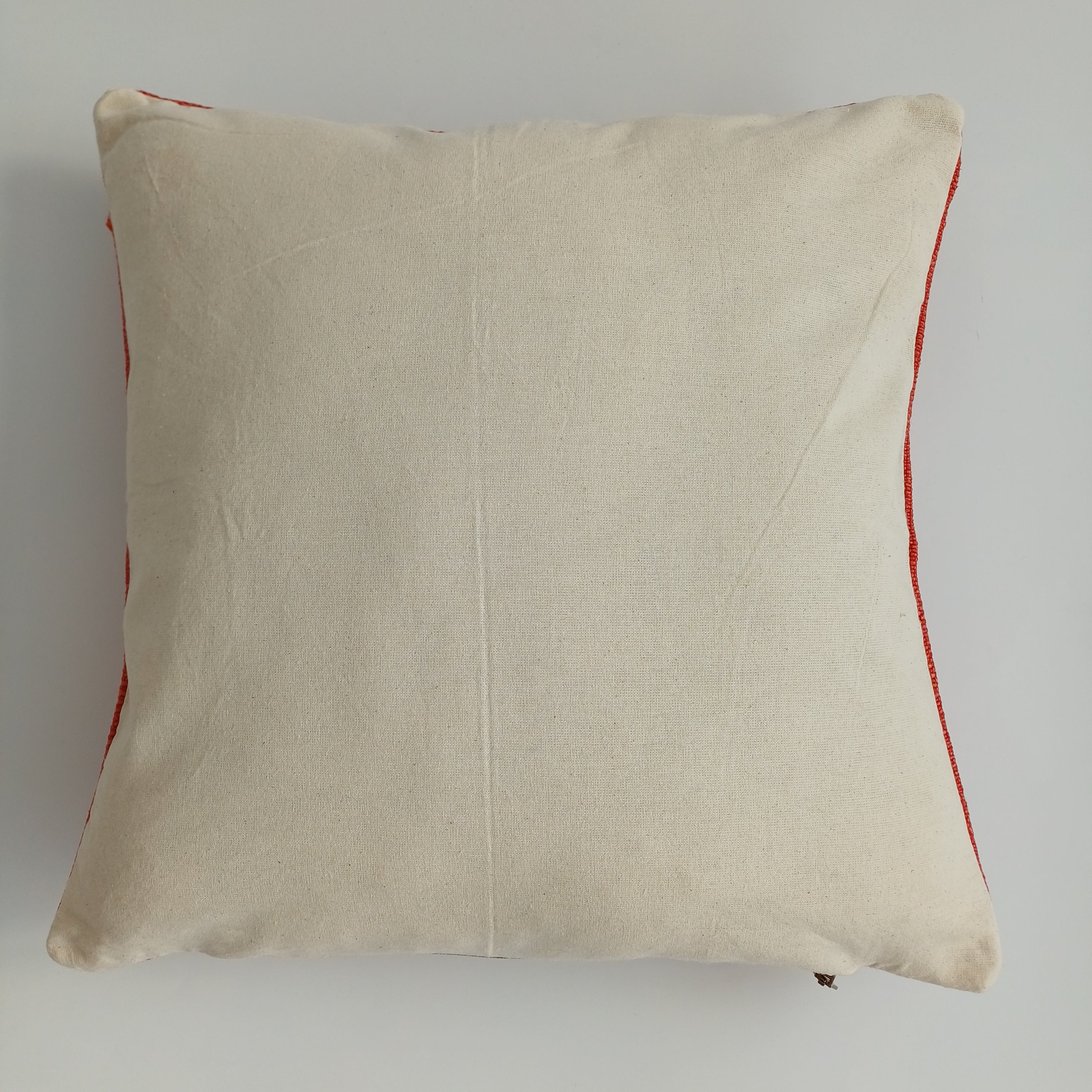 Moroccan Handmade Red Cactus Silk Cushion Cover 16''x16'' / 40x40 CM