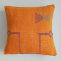 Moroccan Handmade Orange Cactus Silk Cushion Cover 16''x16'' / 40x40 CM